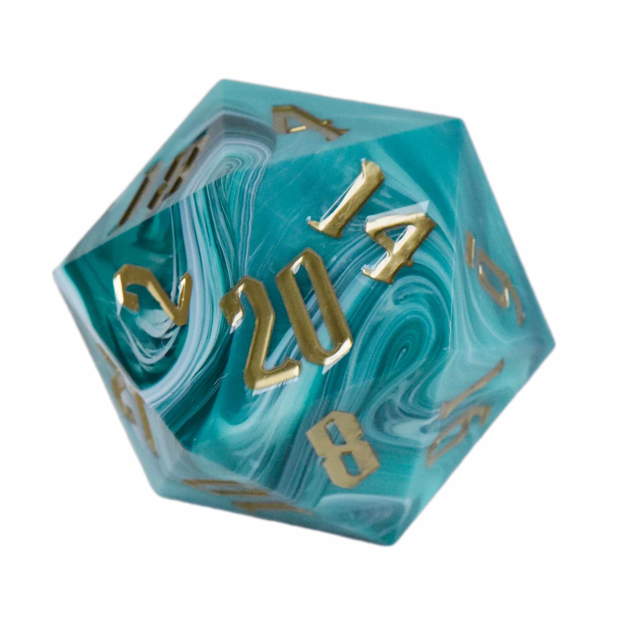 55mm D20 Marbled Aqua