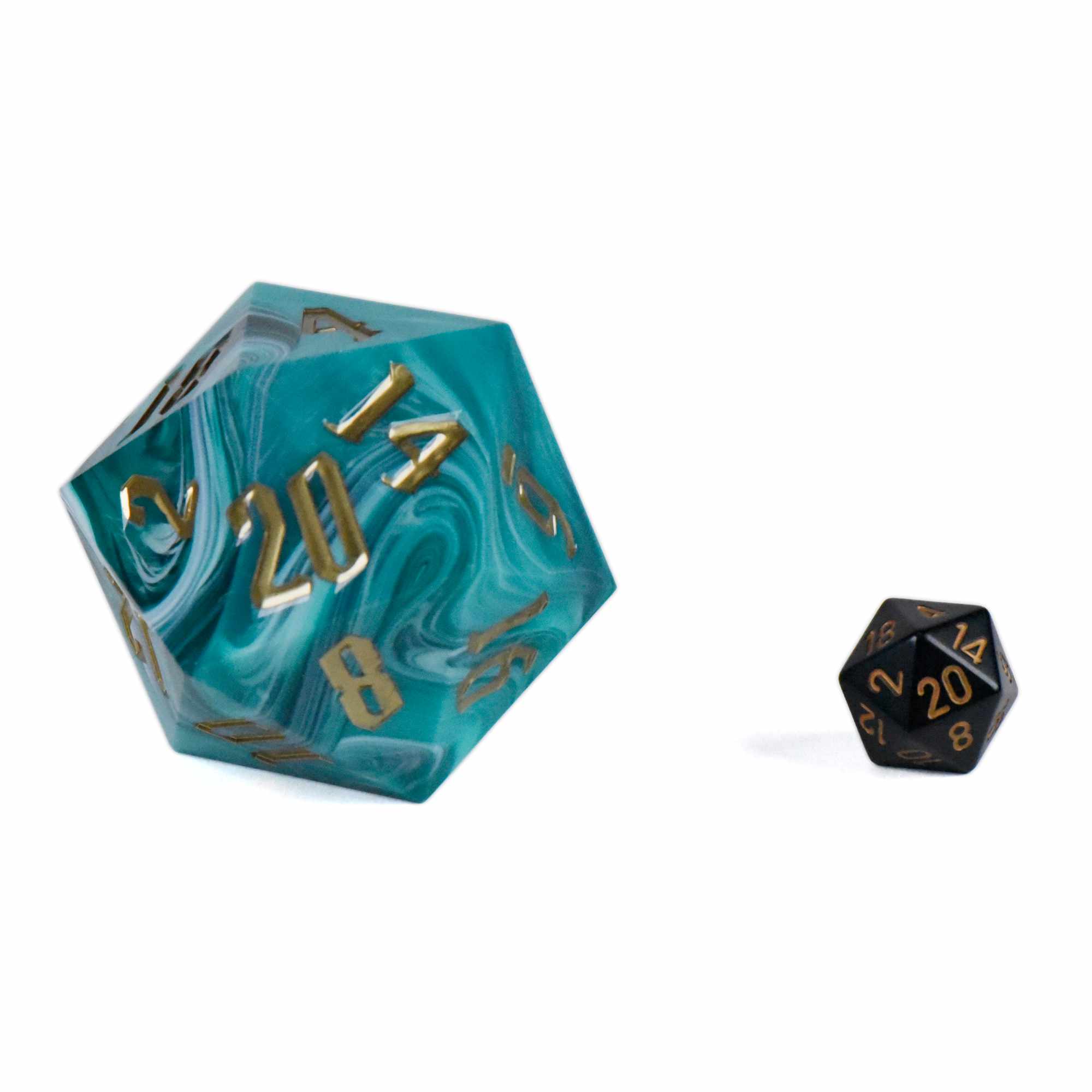 55mm D20 Marbled Aqua