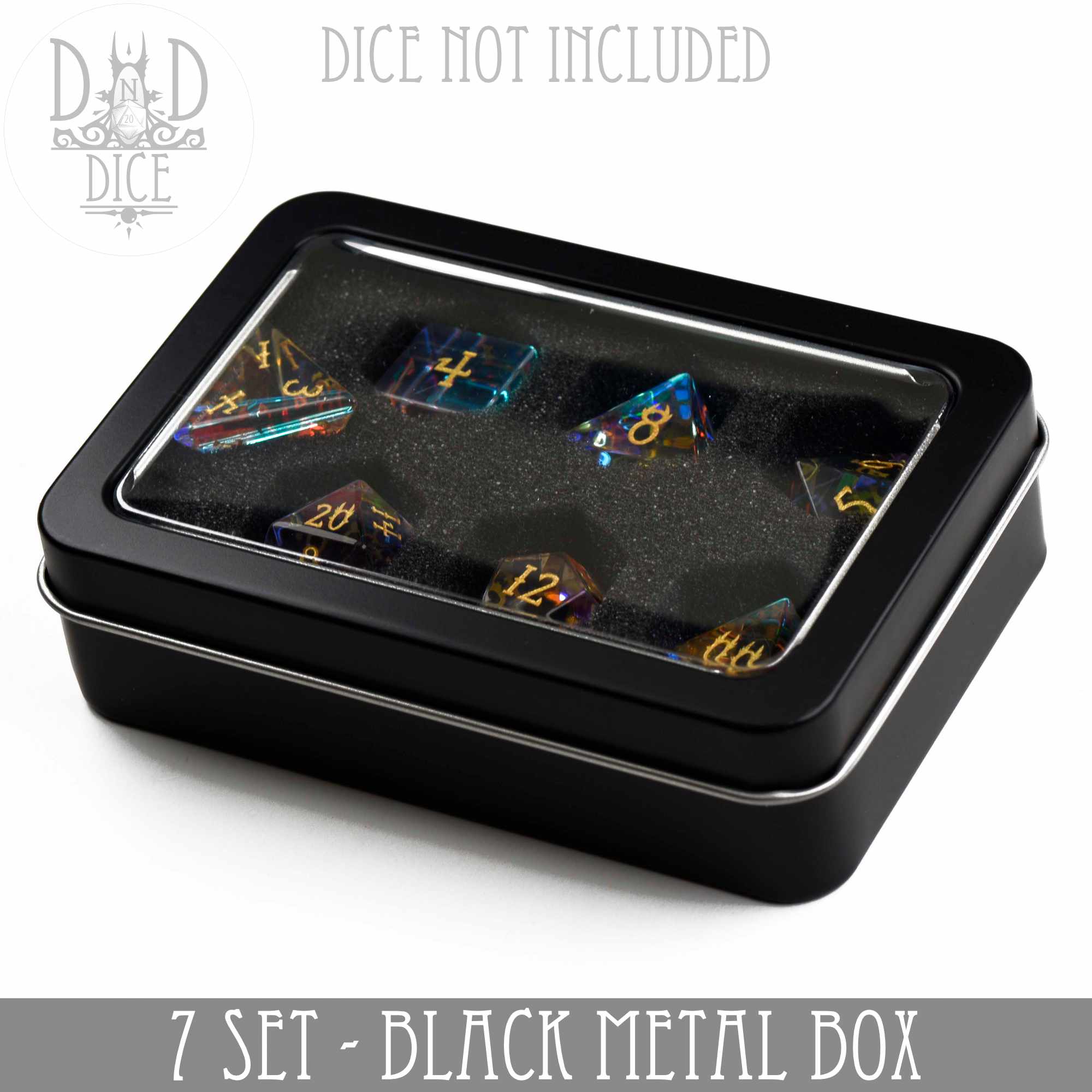 8376【新品未開封】duende TILL BLACK Metal Gift Box Packaging - 7 Dice Set