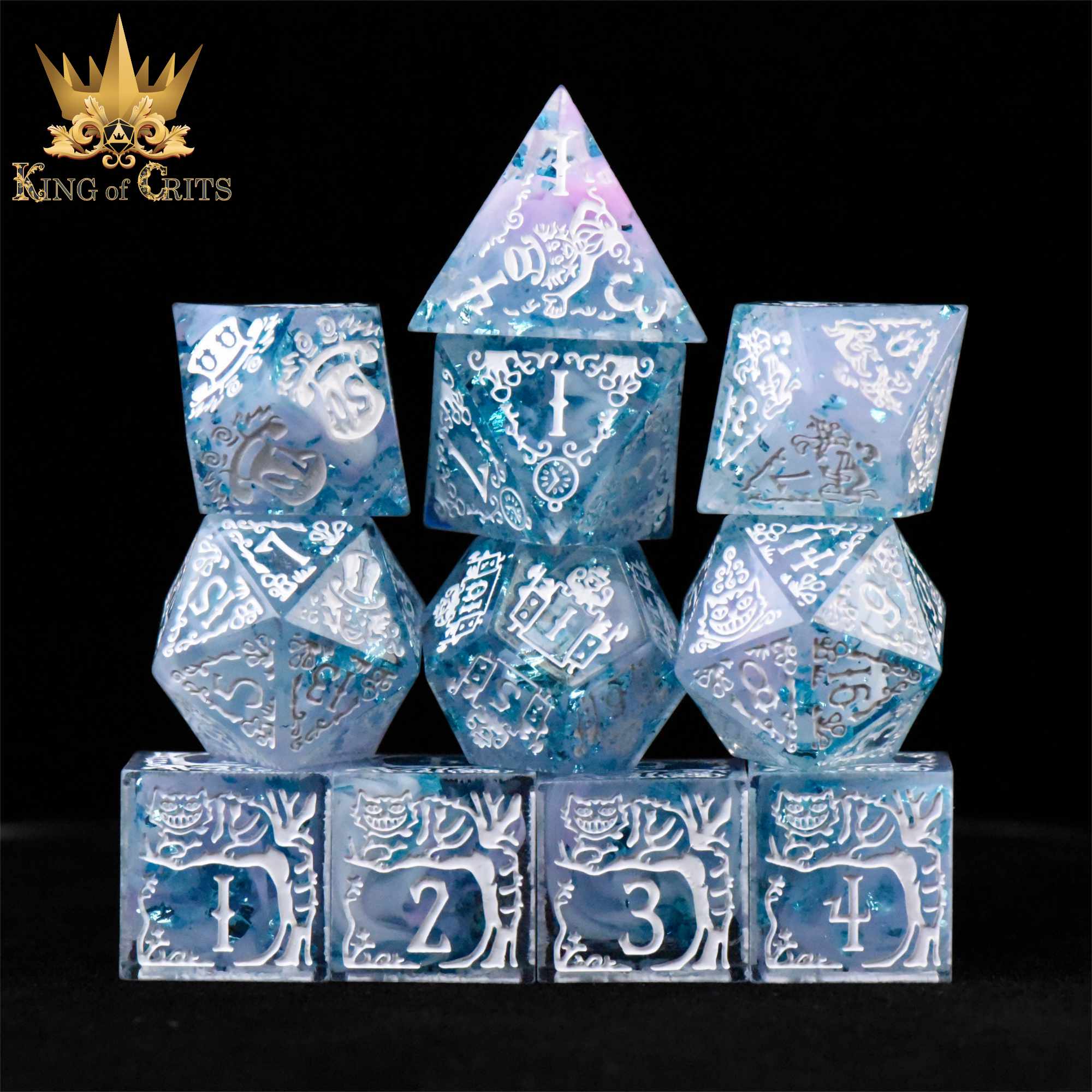 Alice's Wonderland 11 Dice Set with Gift Box (Sharp Edge)