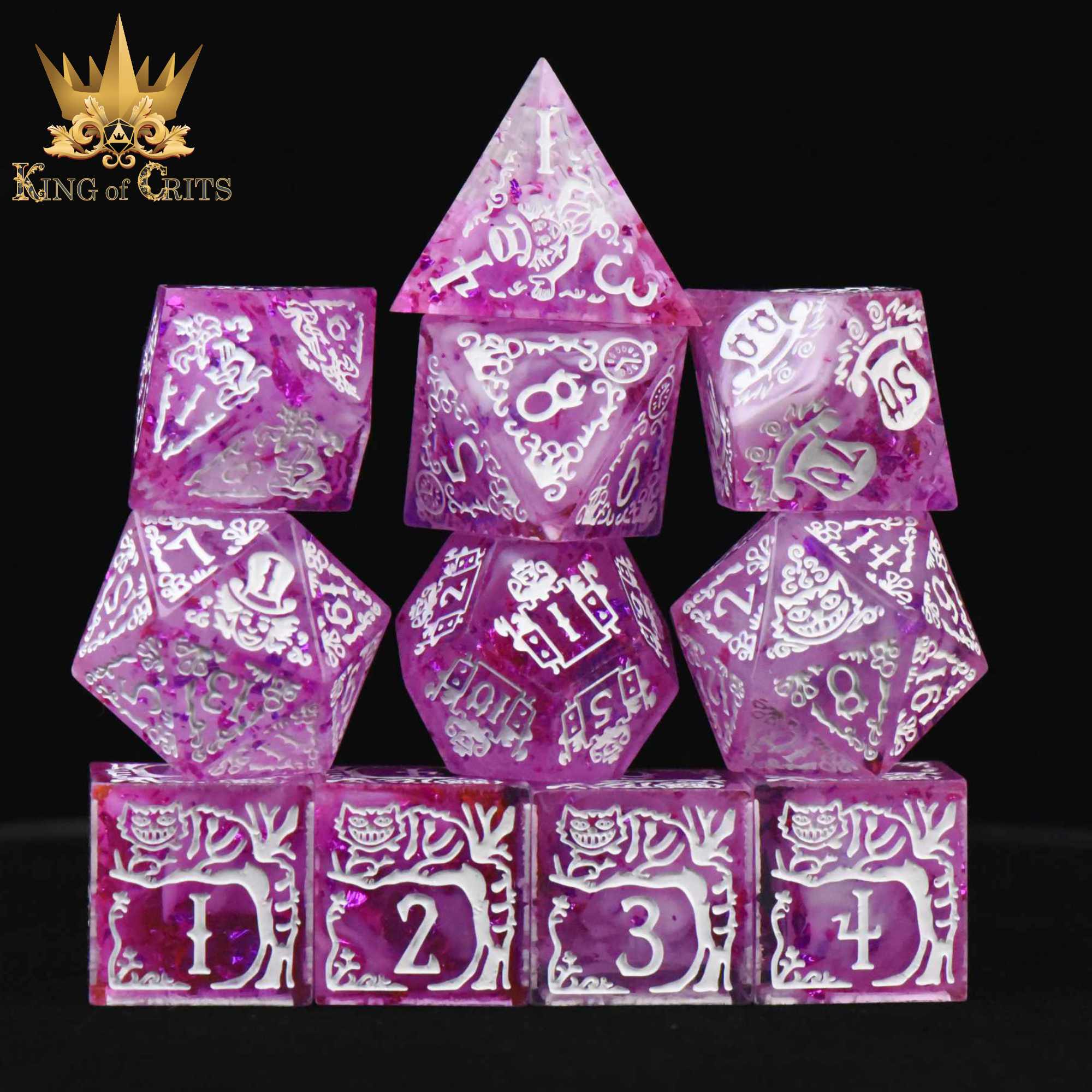 Alice's Wonderland 11 Dice Set with Gift Box (Sharp Edge)