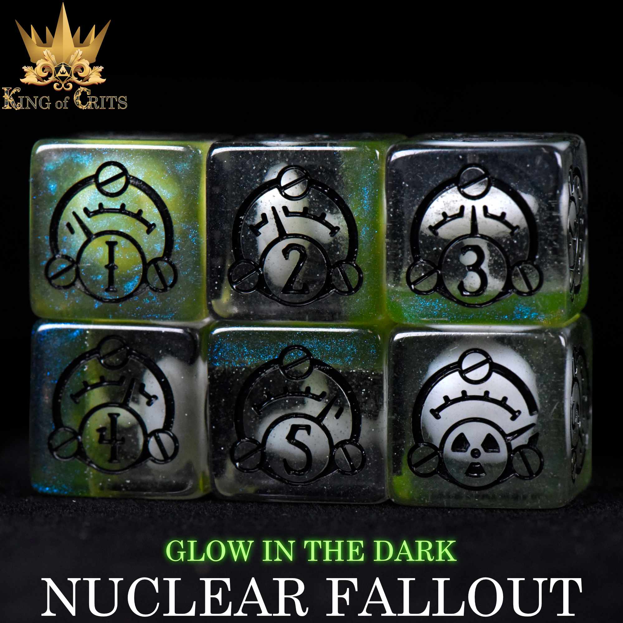 Nuclear Fallout - 11 Dice Set (Glow)