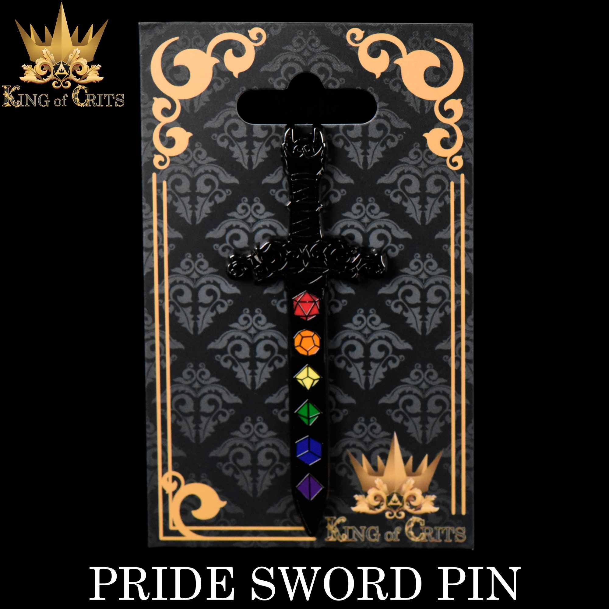 Pride Dice Sword (Enamel Pin)