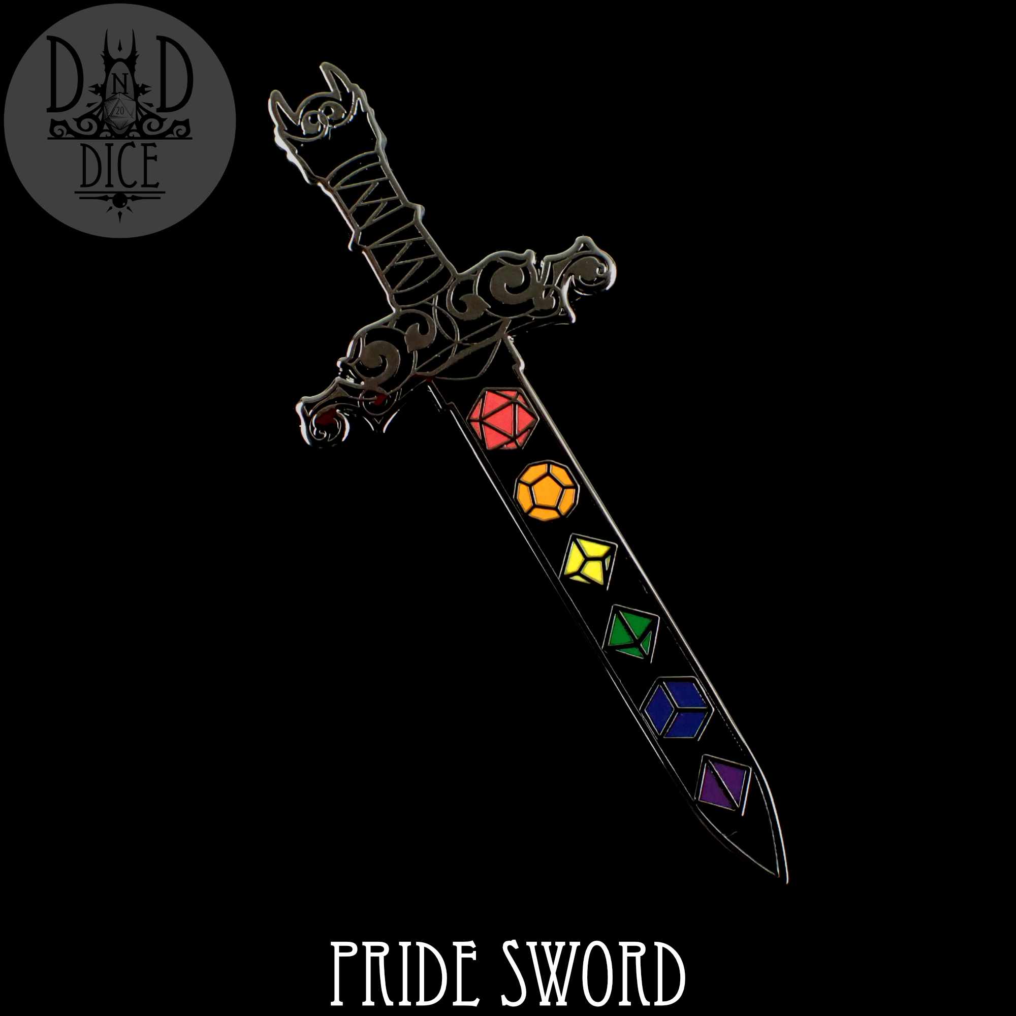 Pride Dice Sword Pin