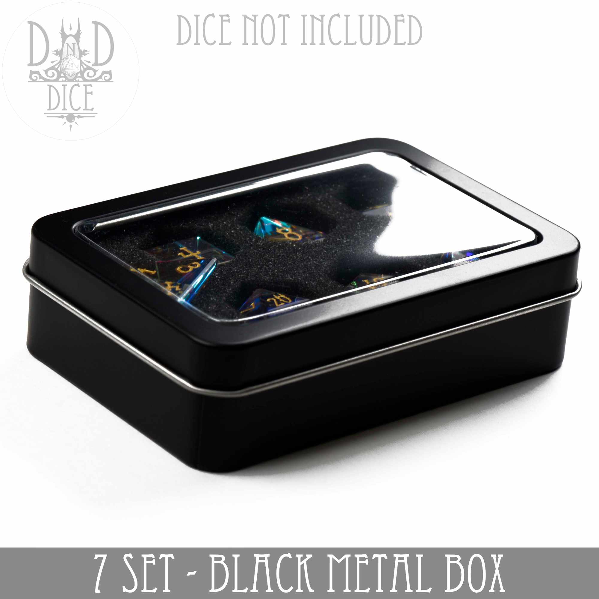 8376【新品未開封】duende TILL BLACK Metal Gift Box Packaging - 7 Dice Set