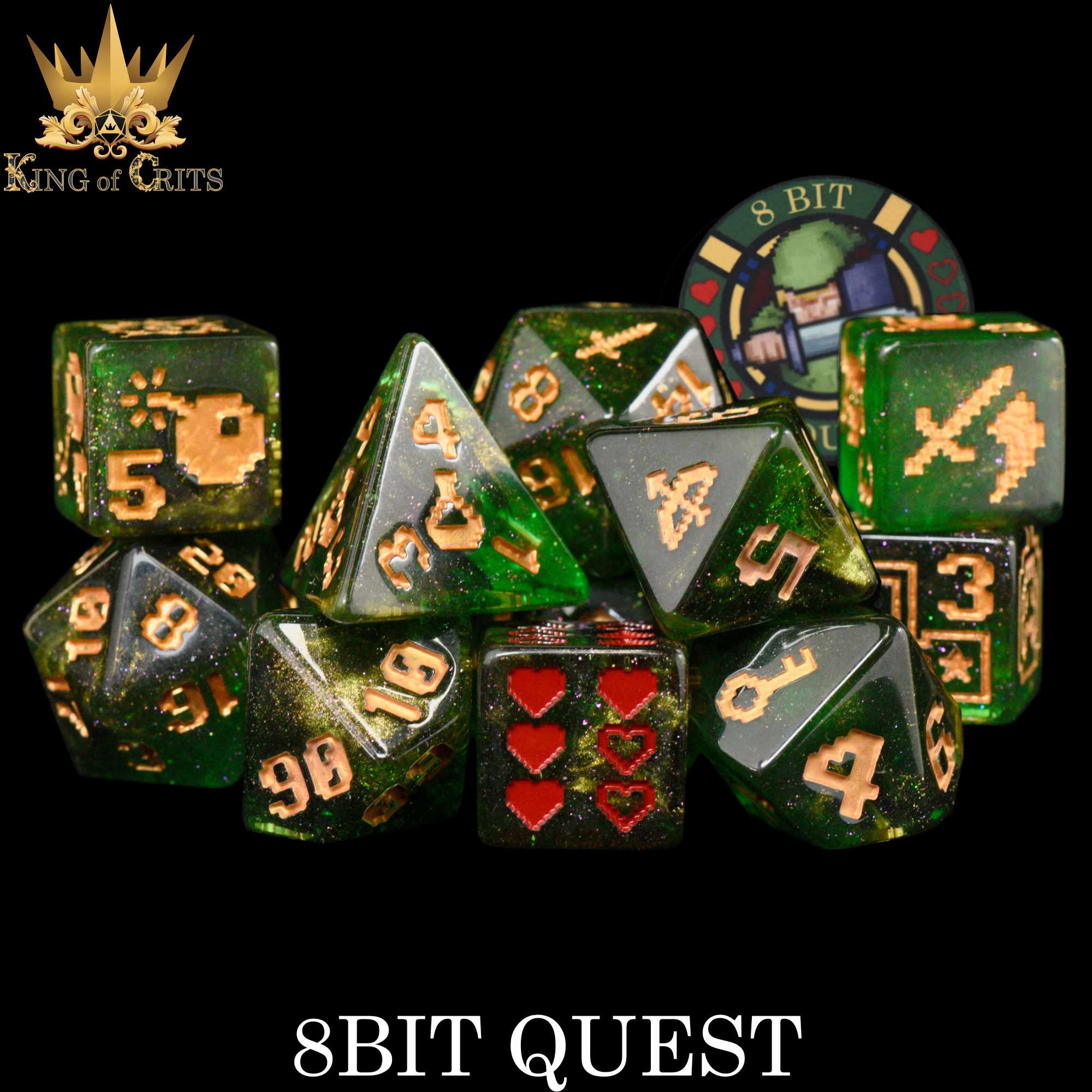 8BIT Quest - 11 Dice Set