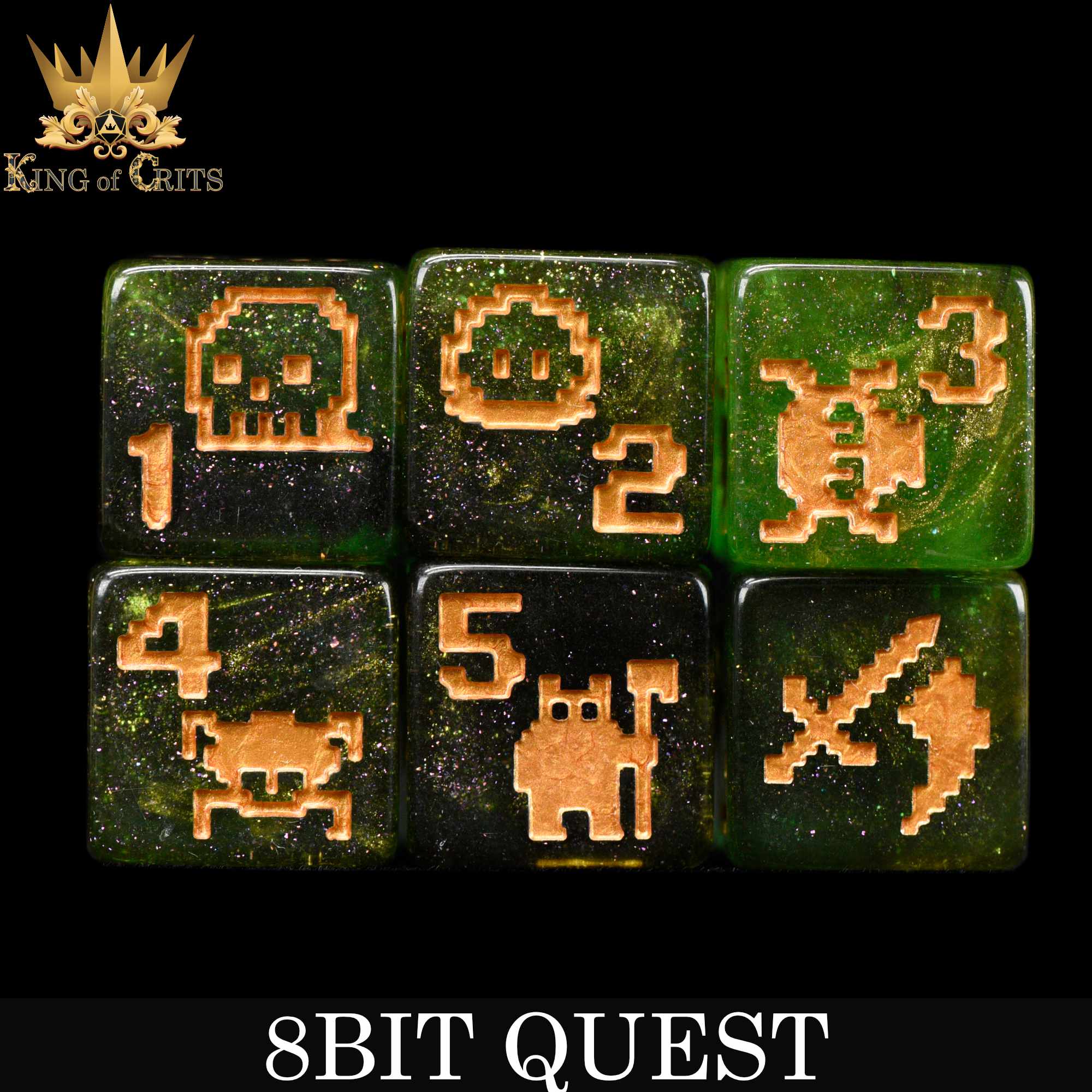 8BIT Quest - 11 Dice Set