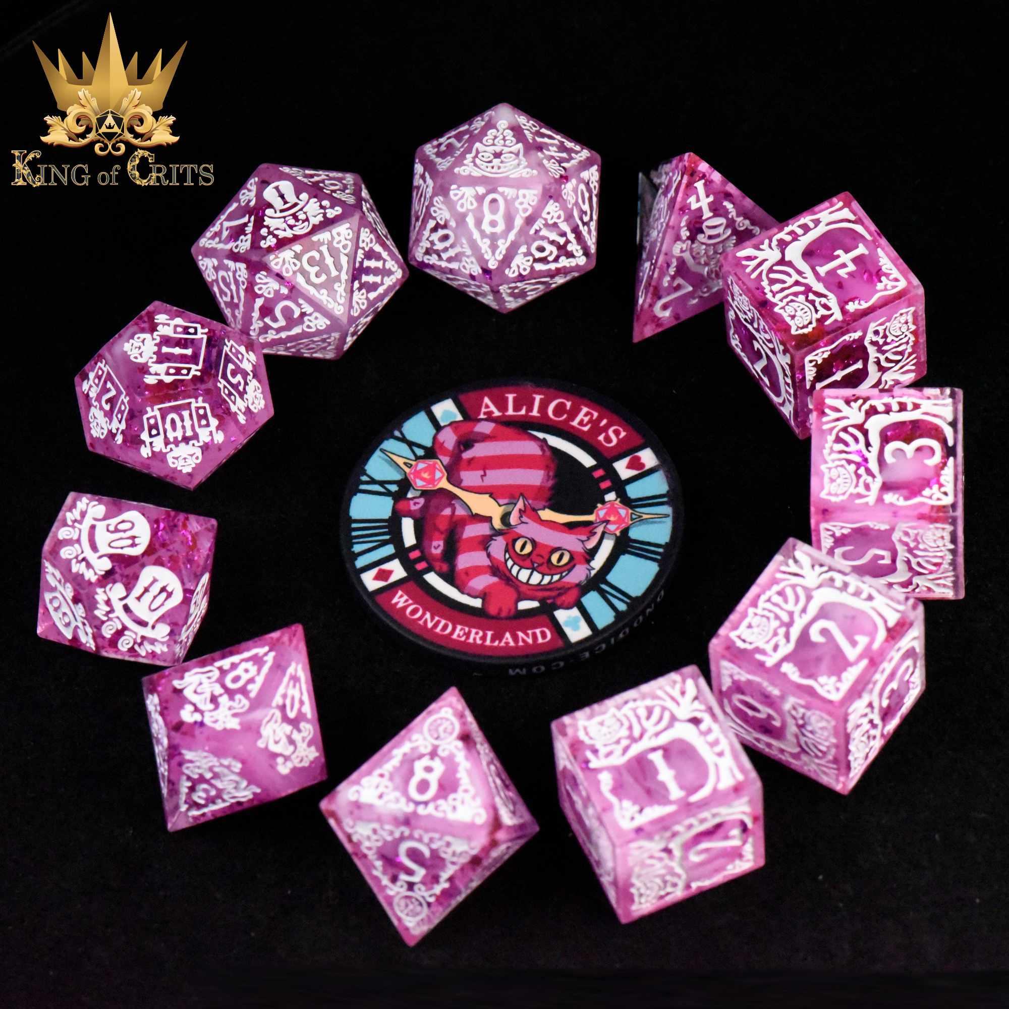 Alice's Wonderland 11 Dice Set with Gift Box (Sharp Edge)