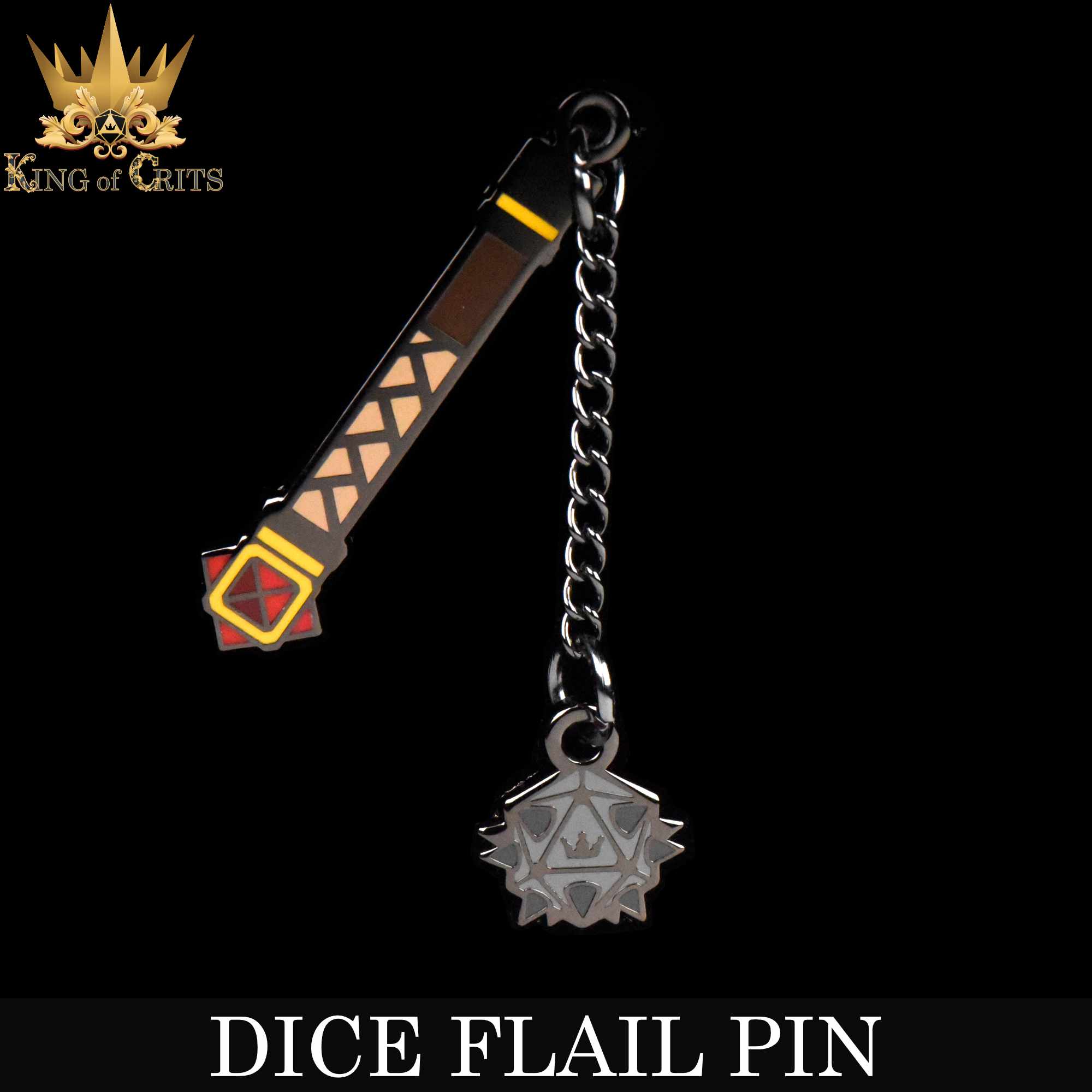 Dice Flail (Enamel Pin)