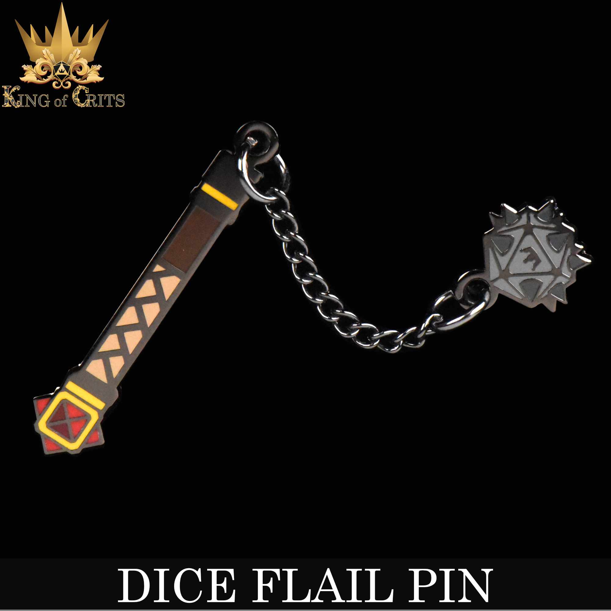 Dice Flail (Enamel Pin)