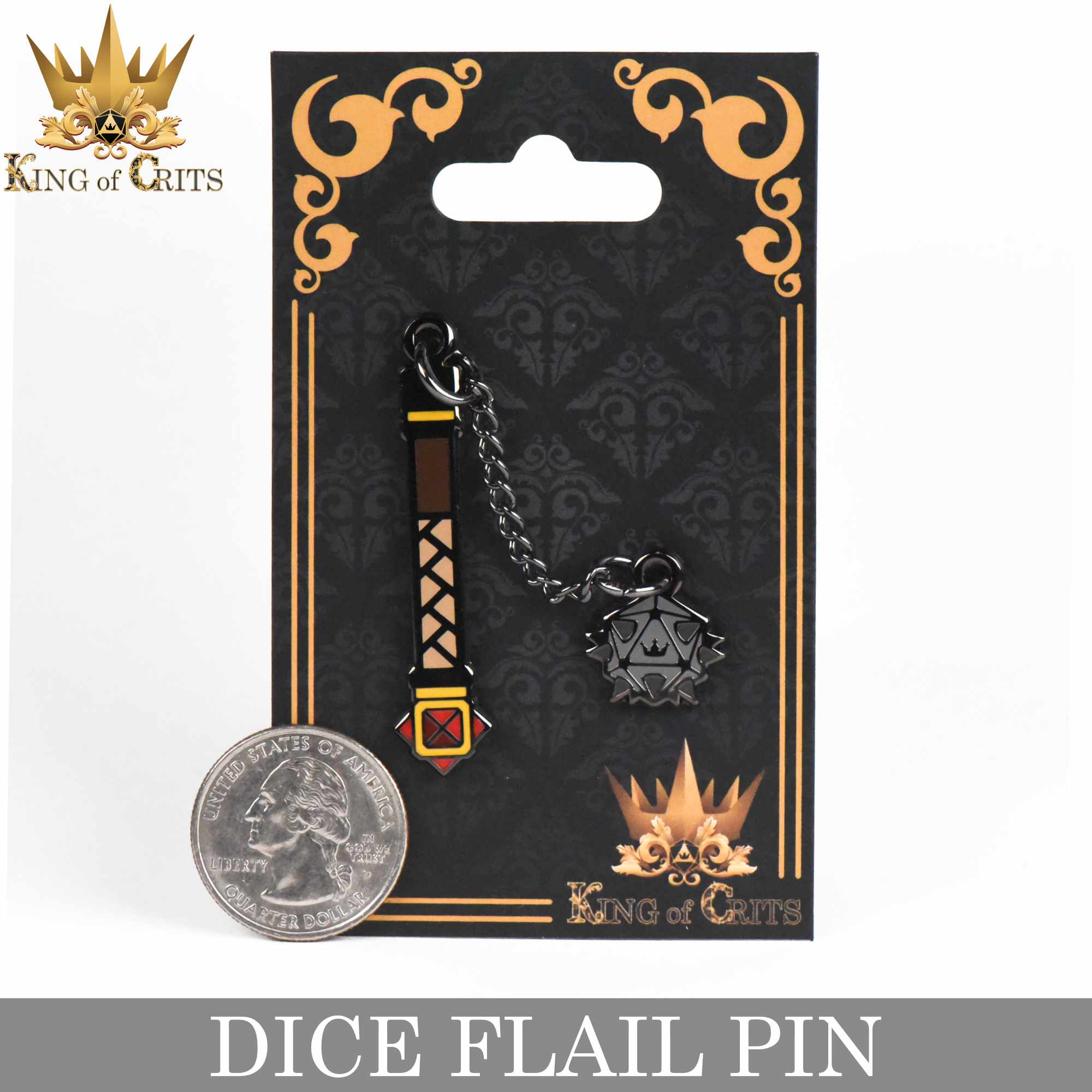 Dice Flail (Enamel Pin)