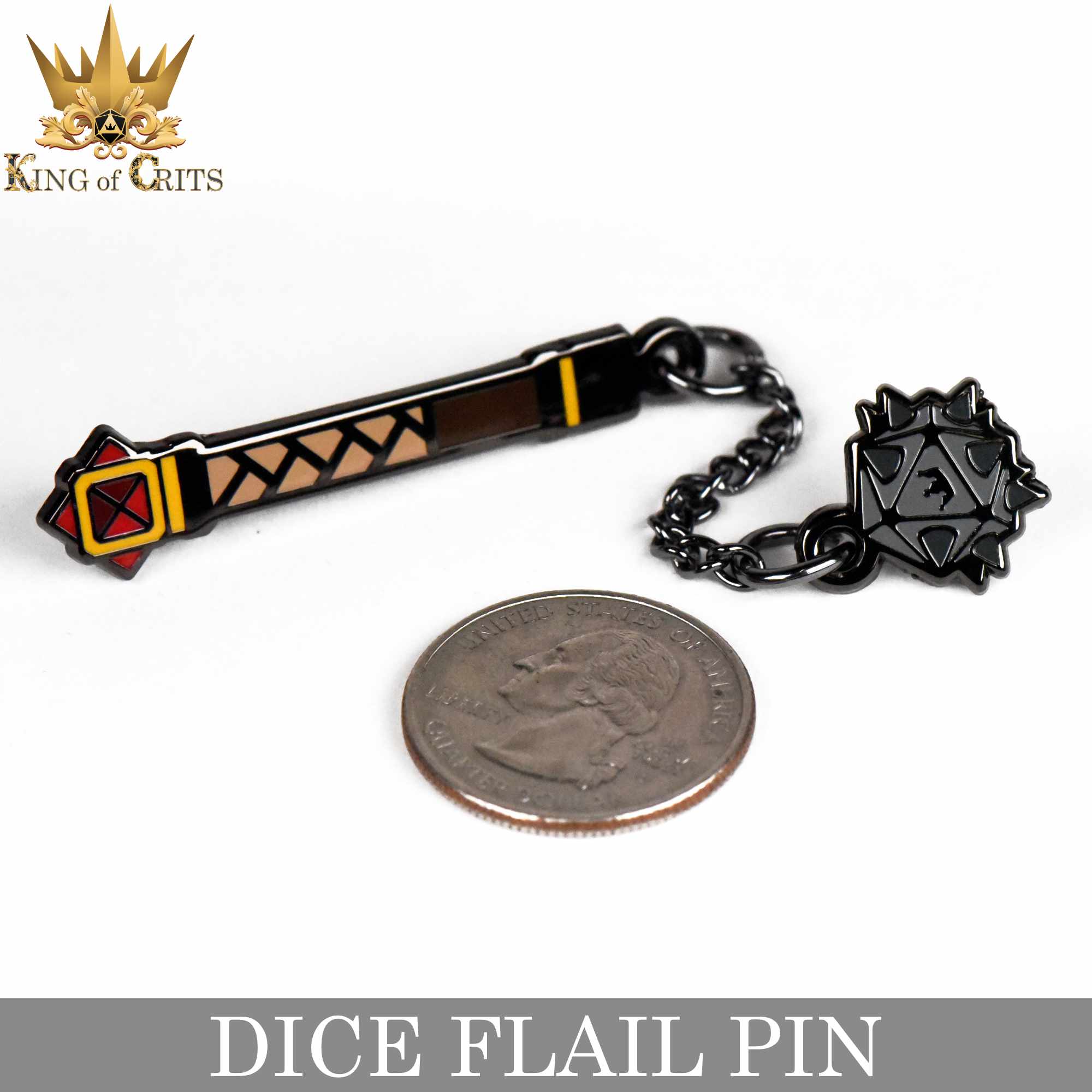 Dice Flail (Enamel Pin)