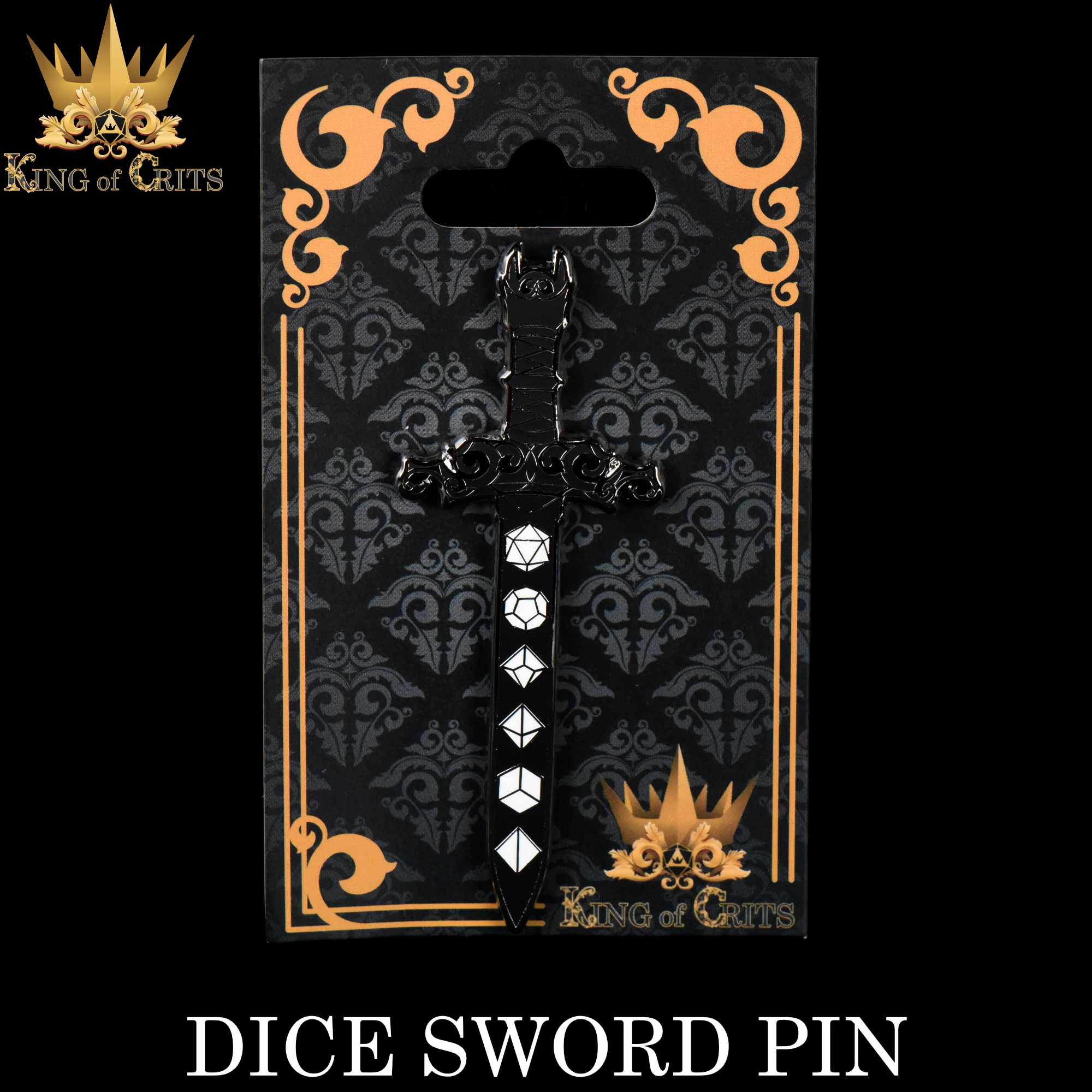 Polyhedral Dice Sword Pin Polyhedral Dice Sword Pin