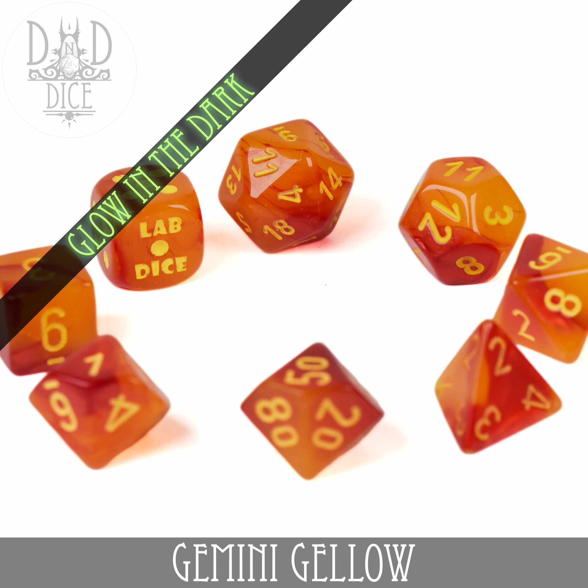 Gemini Gellow - 8 Dice Set