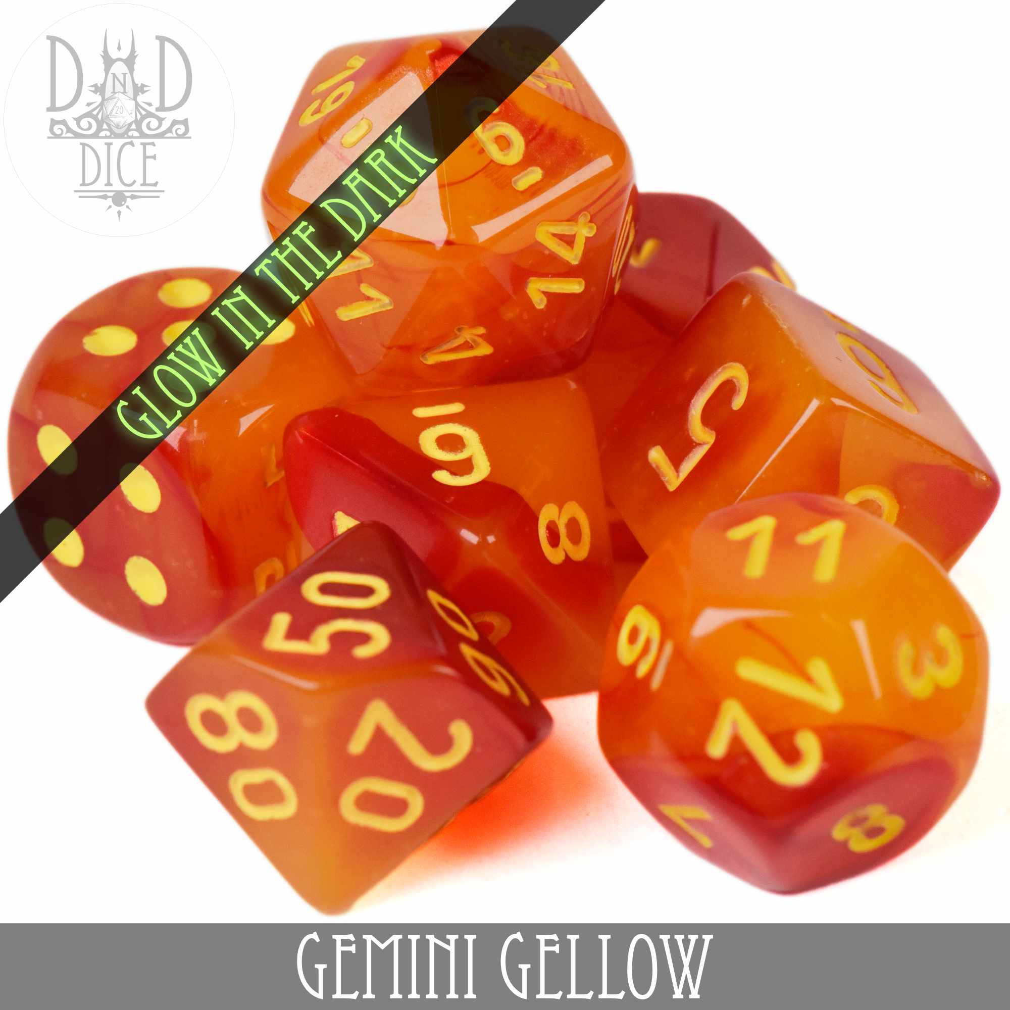 Gemini Gellow - 8 Dice Set