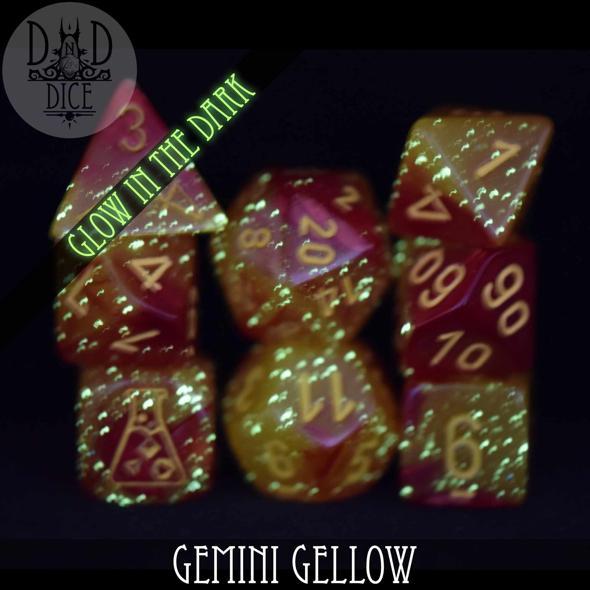 Gemini Gellow - 8 Dice Set