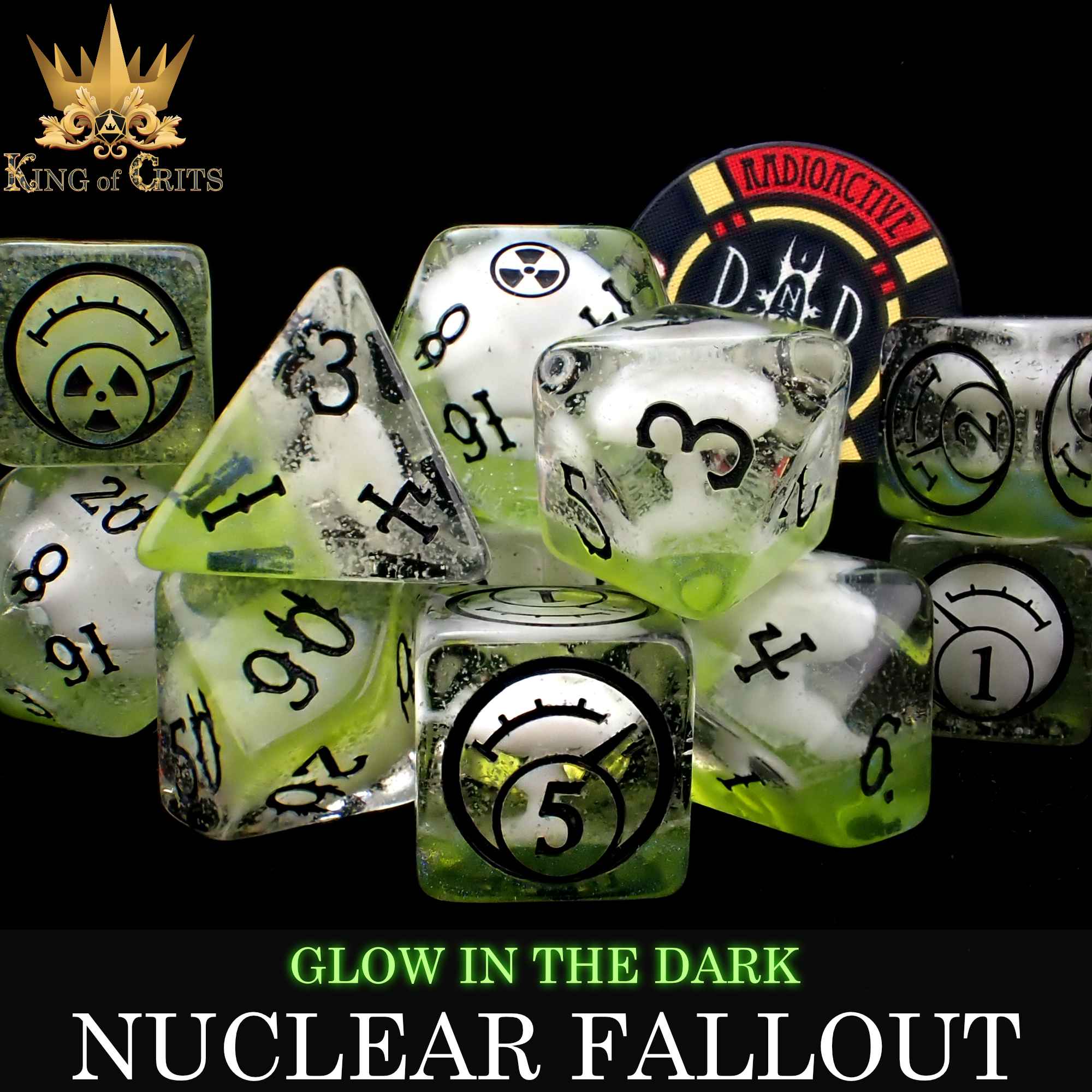 Nuclear Fallout - 11 Dice Set (Glow)