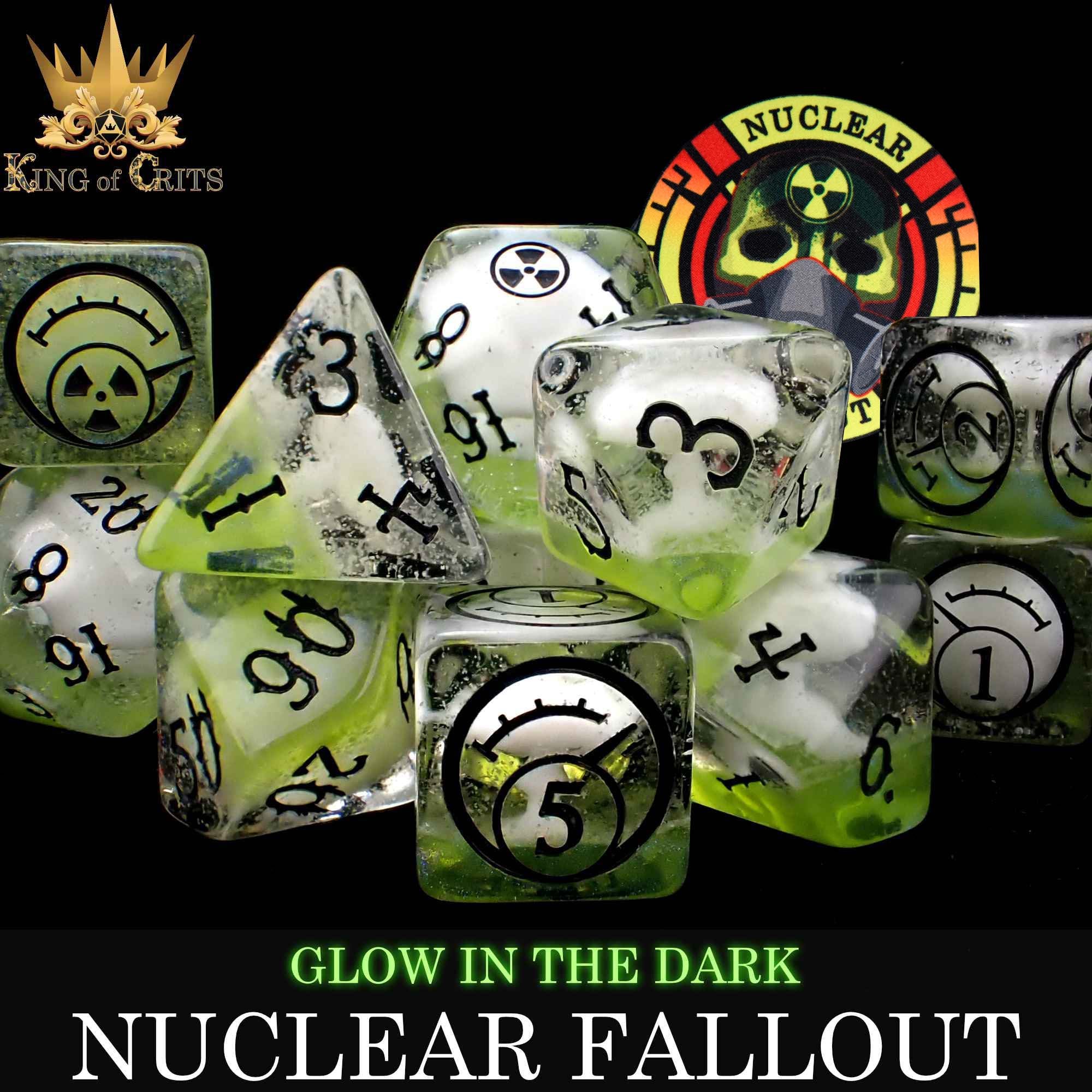 Nuclear Fallout - 11 Dice Set (Glow)