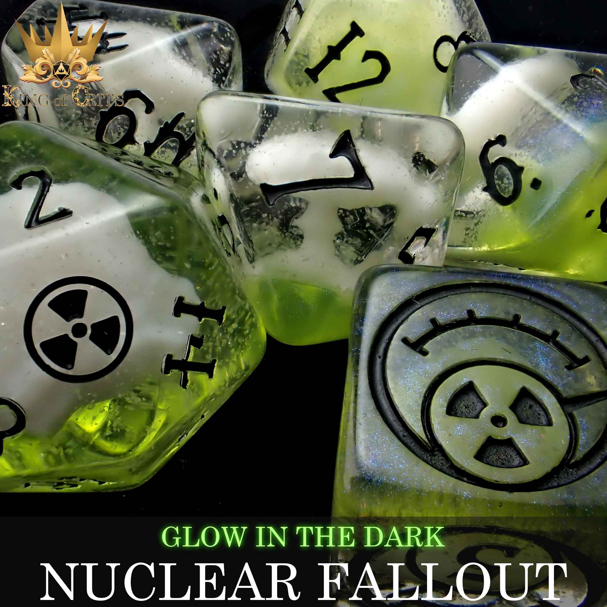 Nuclear Fallout - 11 Dice Set (Glow)