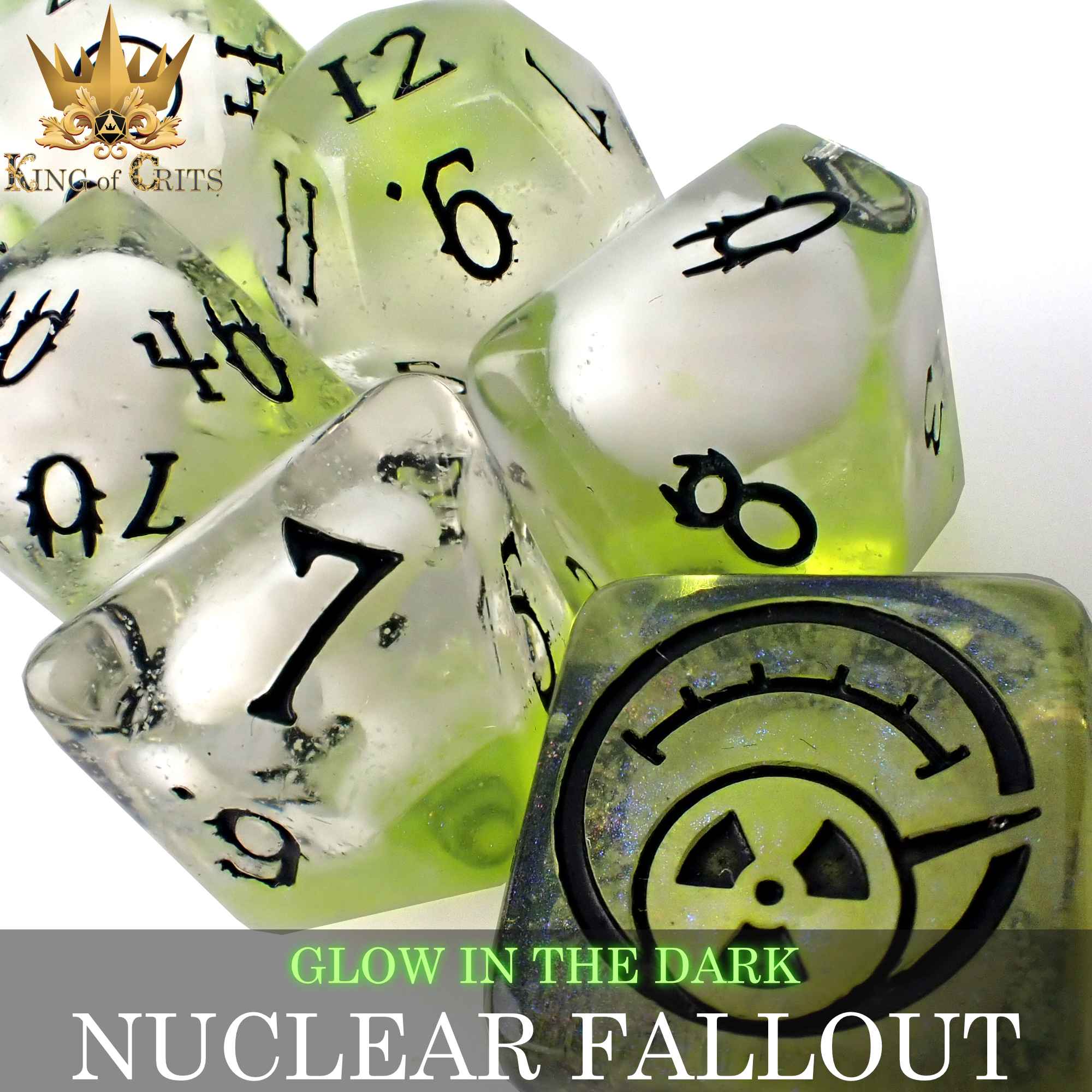 Nuclear Fallout - 11 Dice Set (Glow)