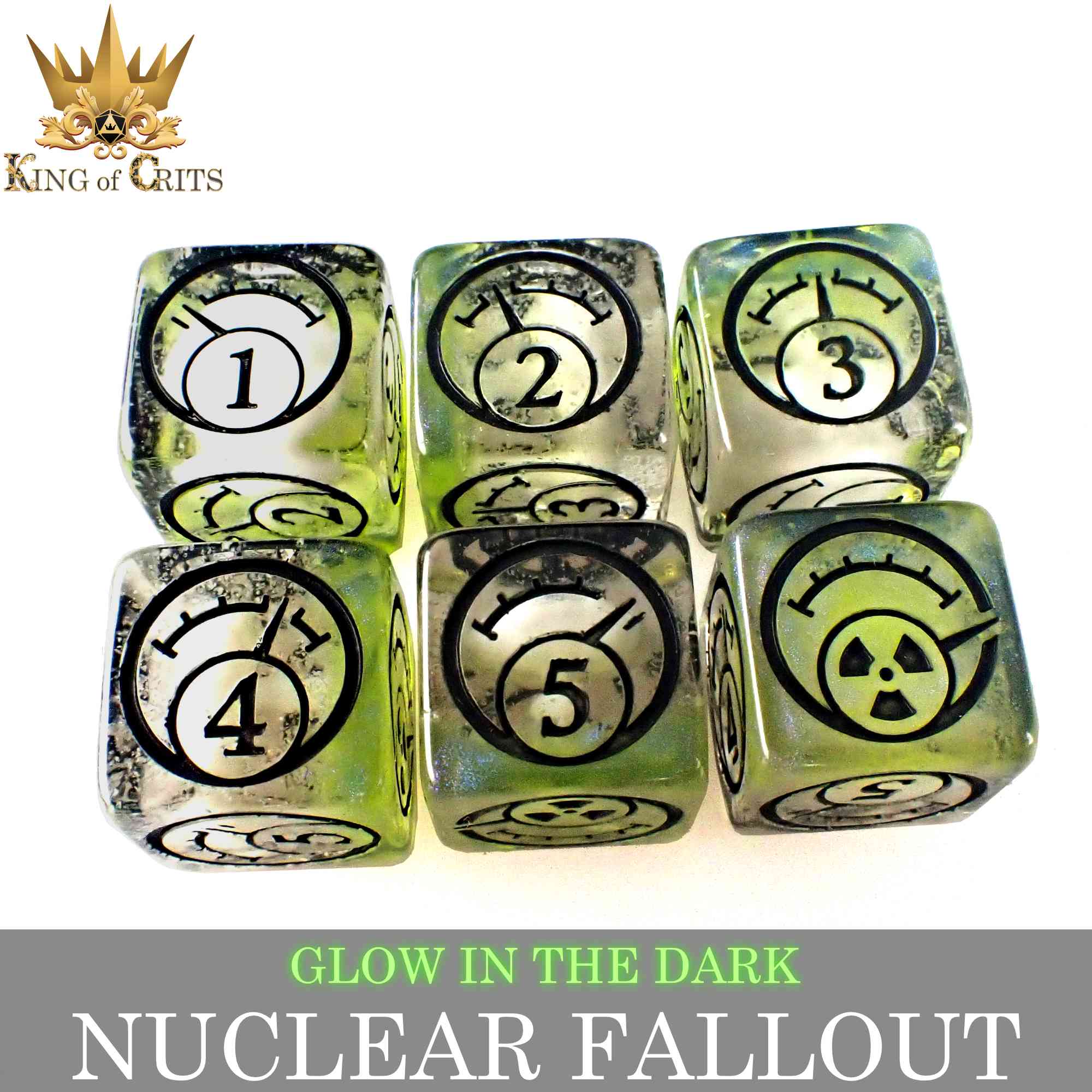 Nuclear Fallout - 11 Dice Set (Glow)