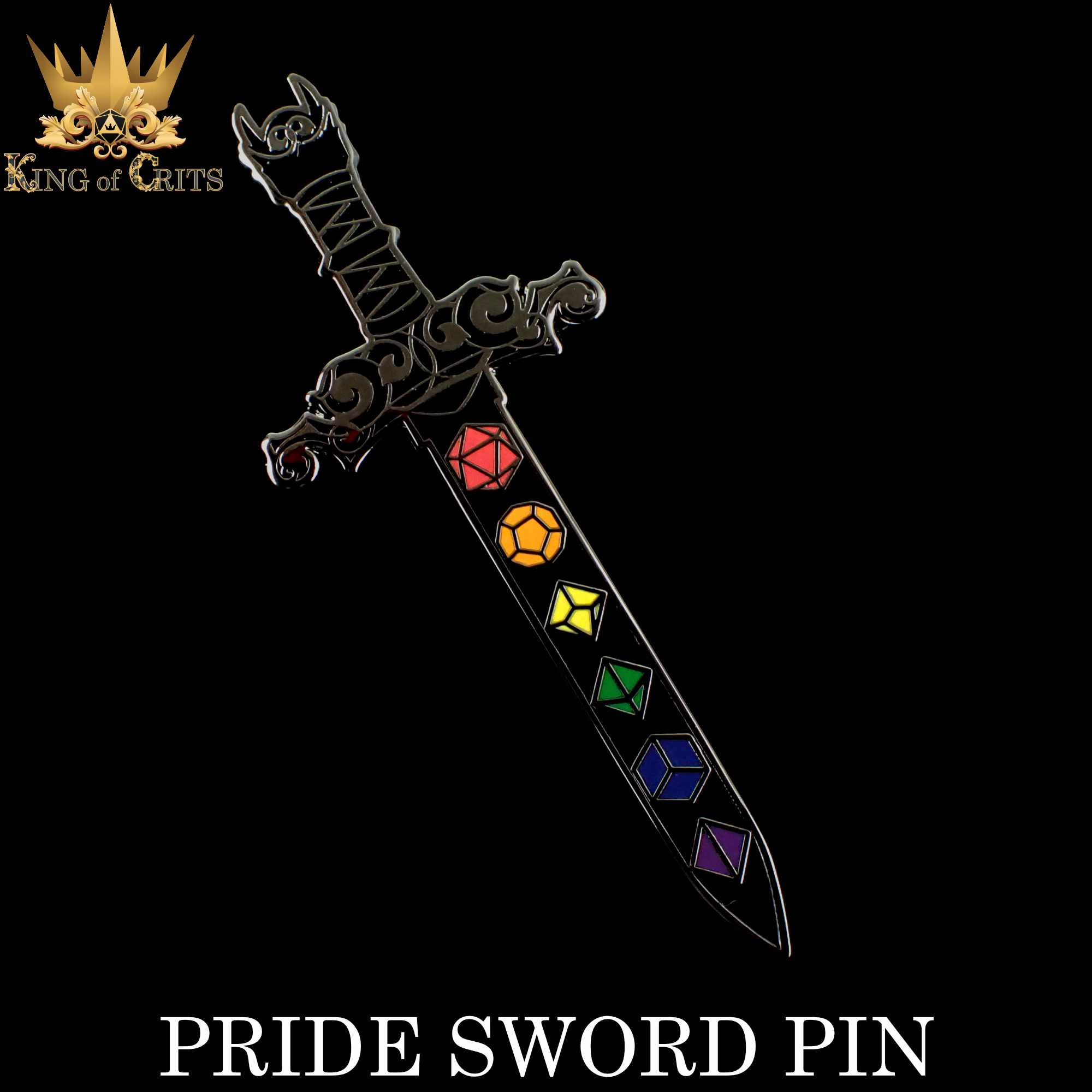 Pride Dice Sword (Enamel Pin)