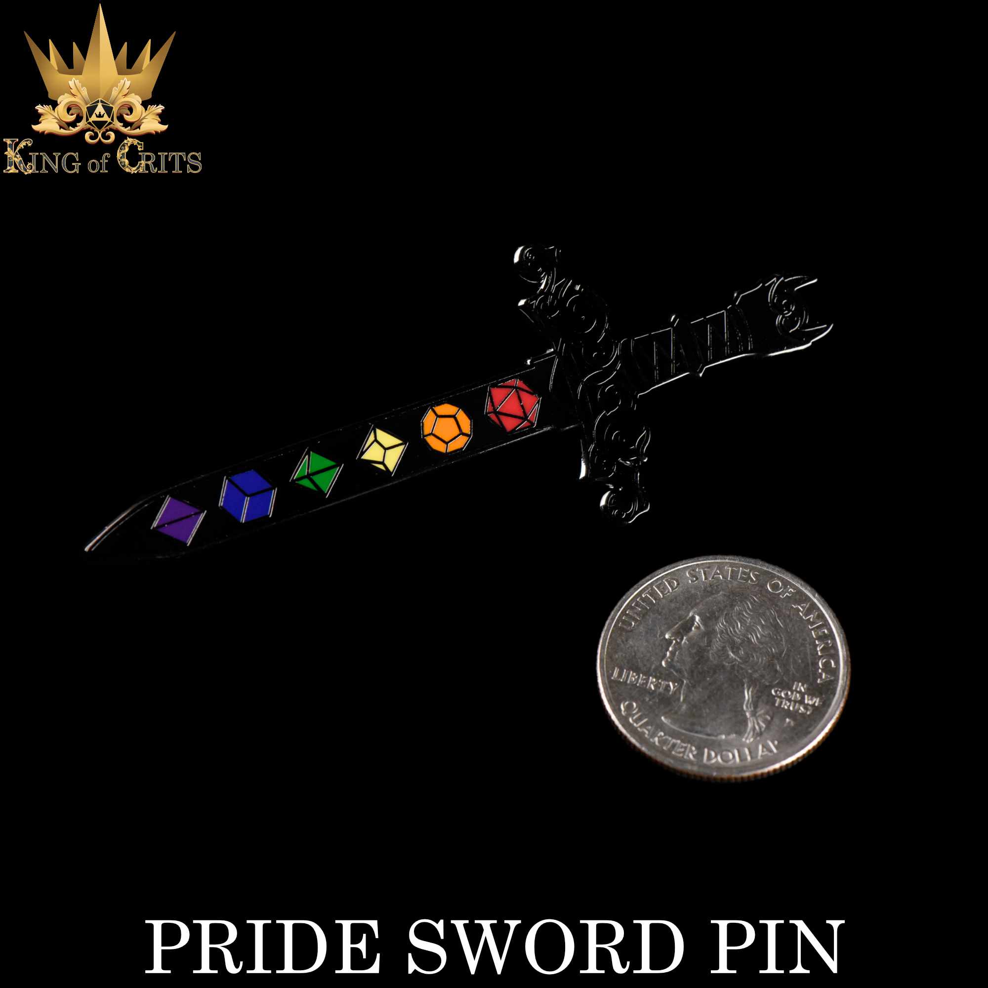 Pride Dice Sword (Enamel Pin)