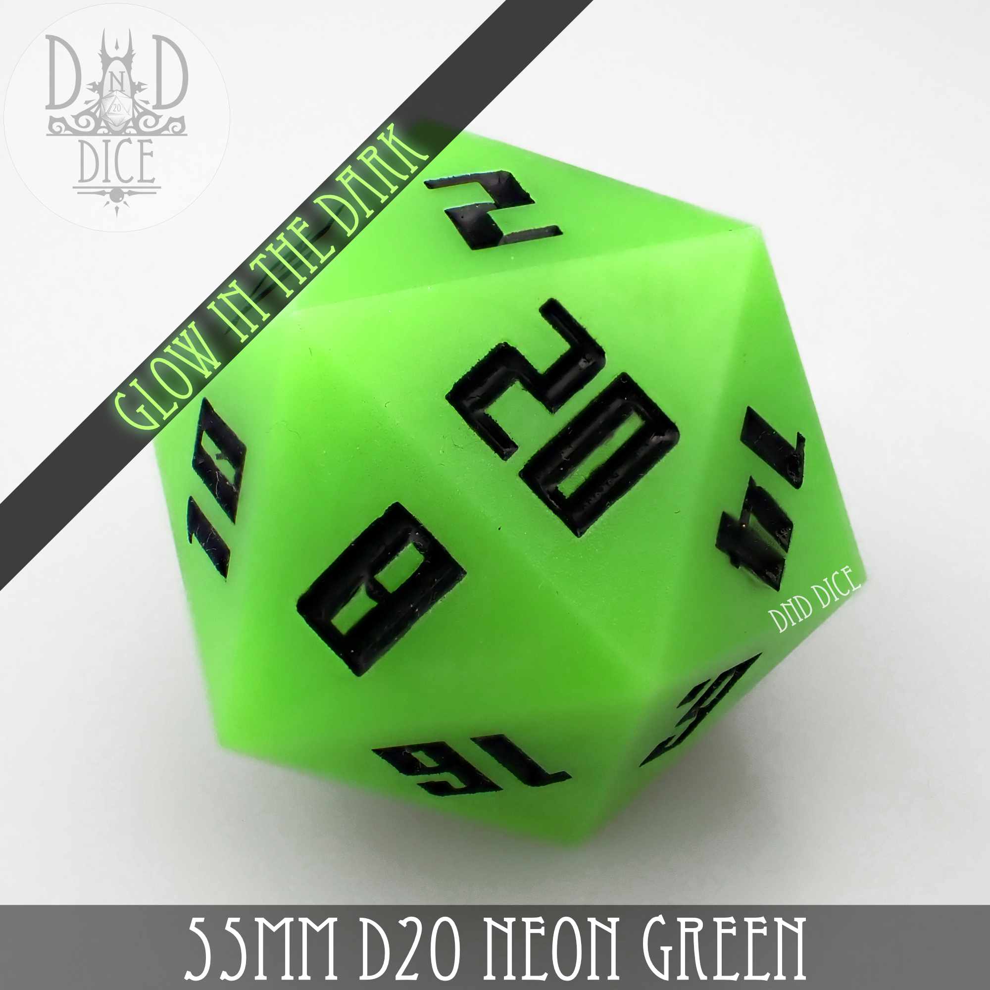 55mm D20 Neon Green (Glow)