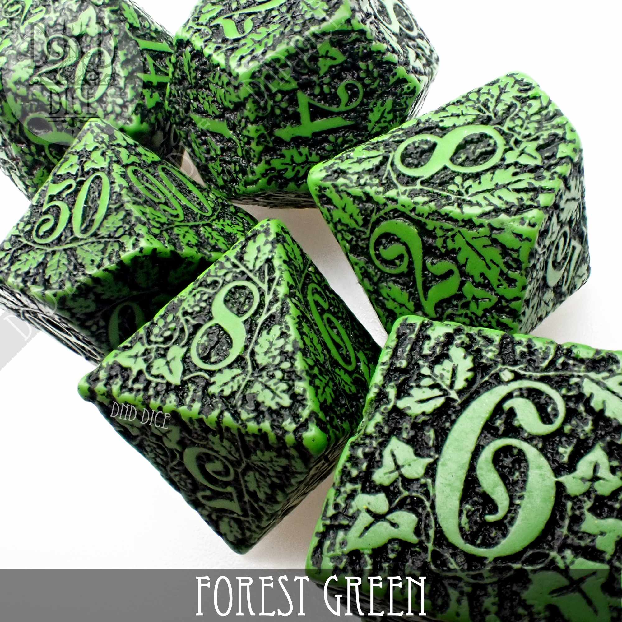 Q Workshop Forest Black & Green Velour Dice Bag