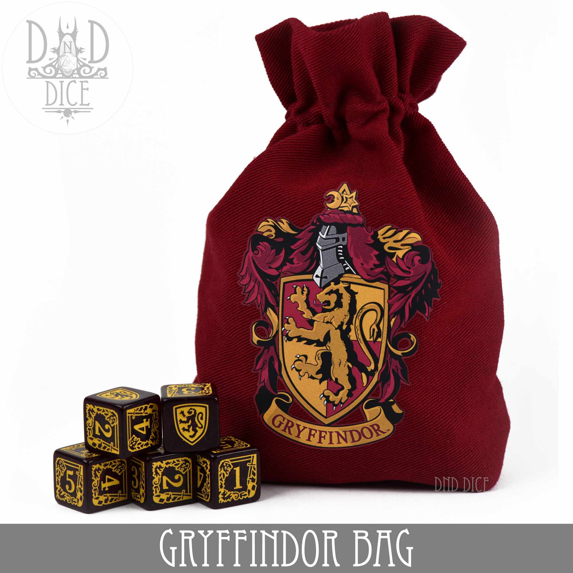 Harry Potter Gryffindor Dice Bag & 5D6