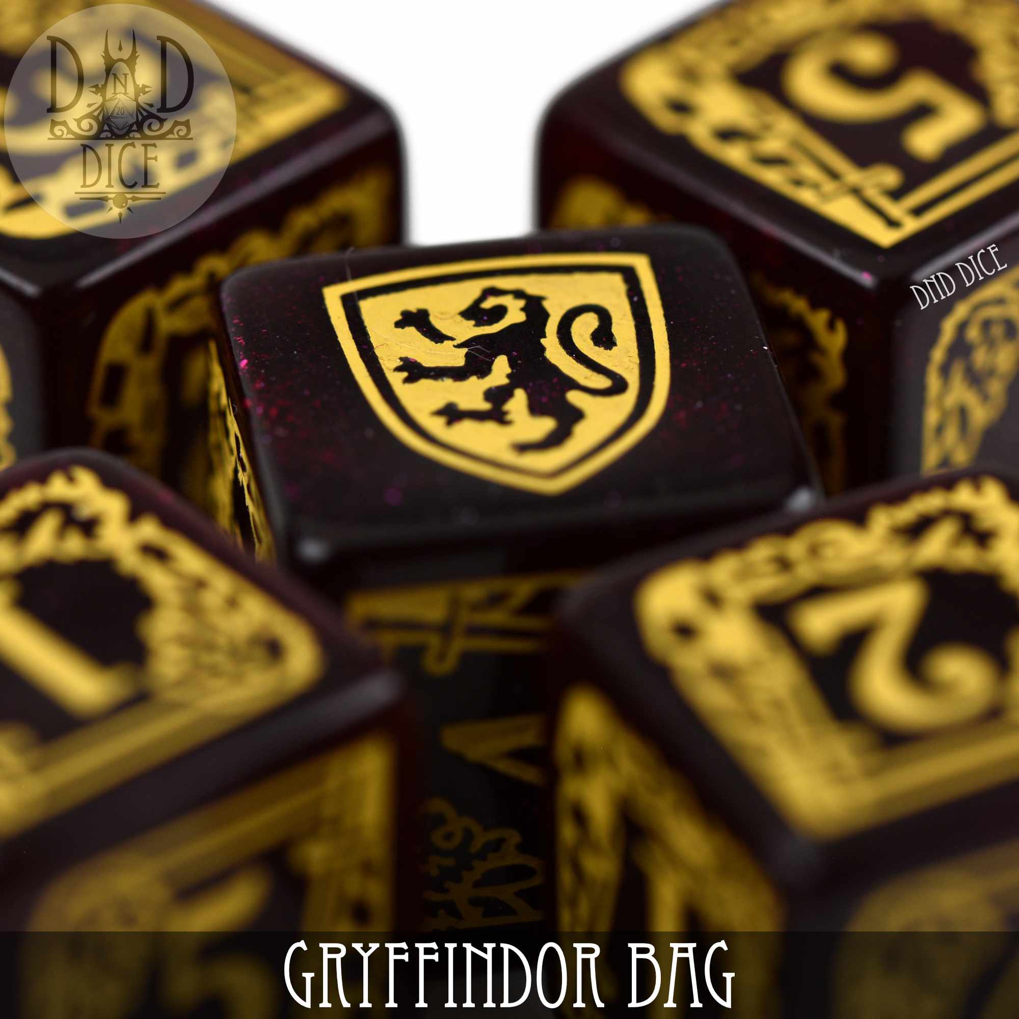 Harry Potter Gryffindor Dice Bag & 5D6