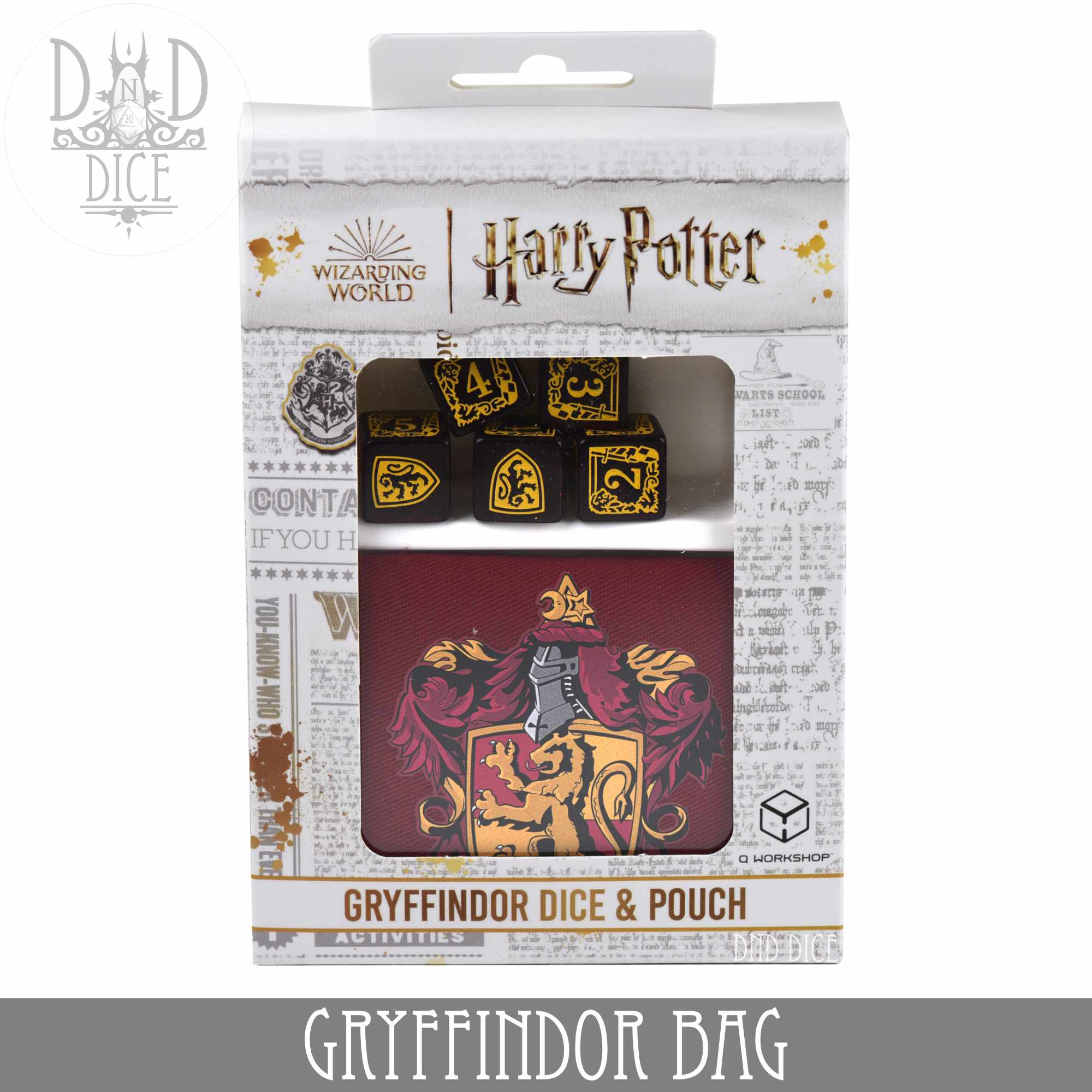 Harry Potter Gryffindor Dice Bag & 5D6