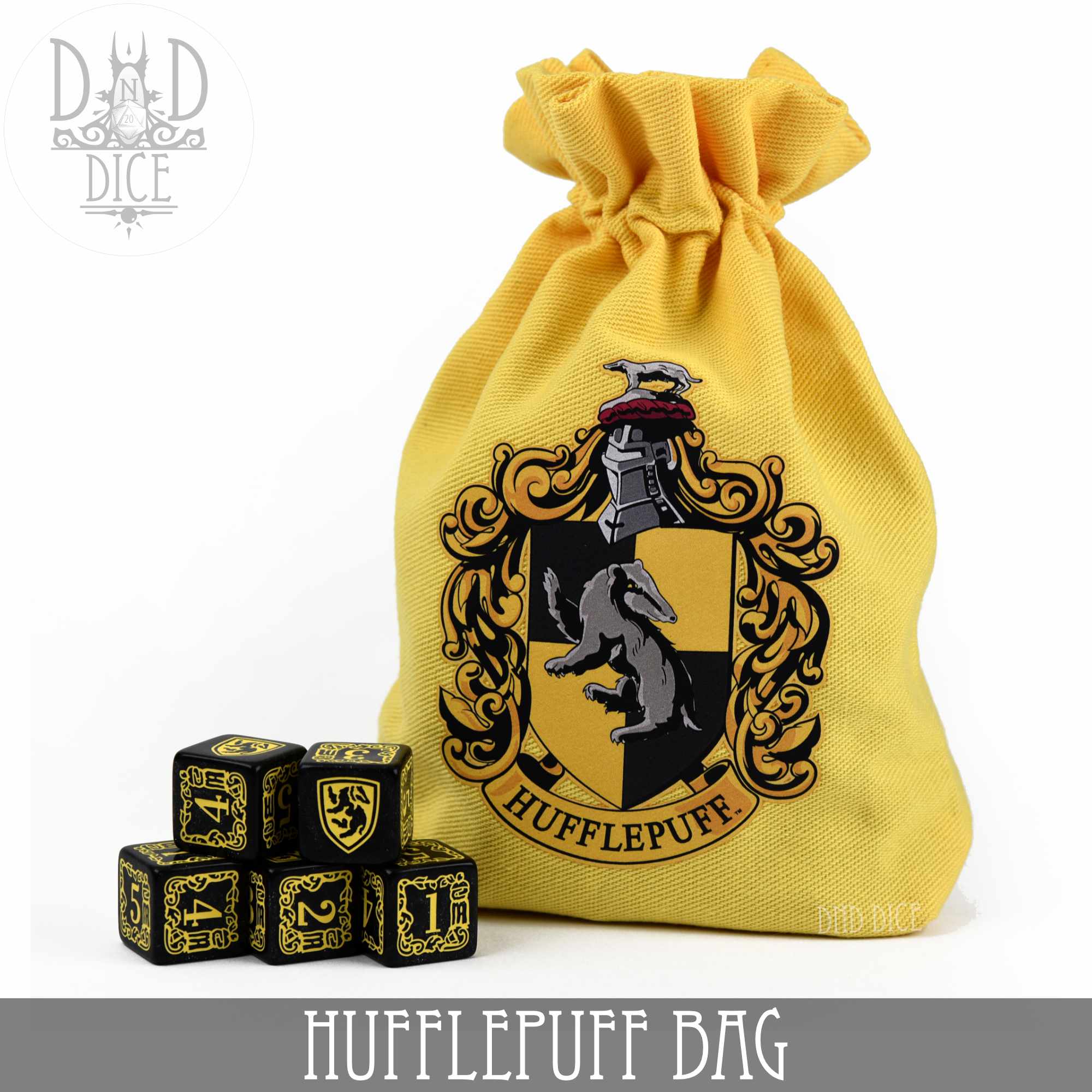Harry Potter Hufflepuff Dice Bag & 5D6