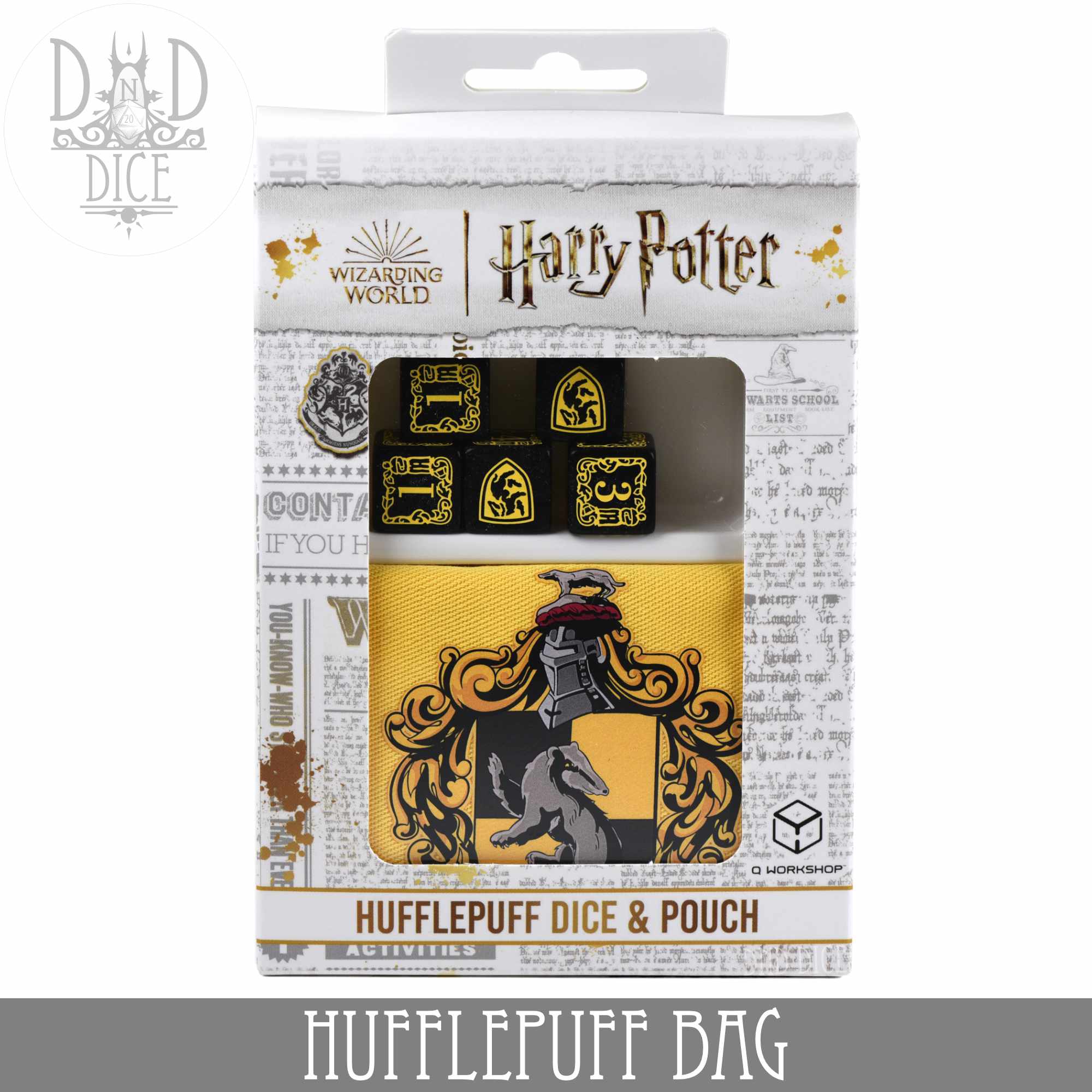 Harry Potter Hufflepuff Dice Bag & 5D6