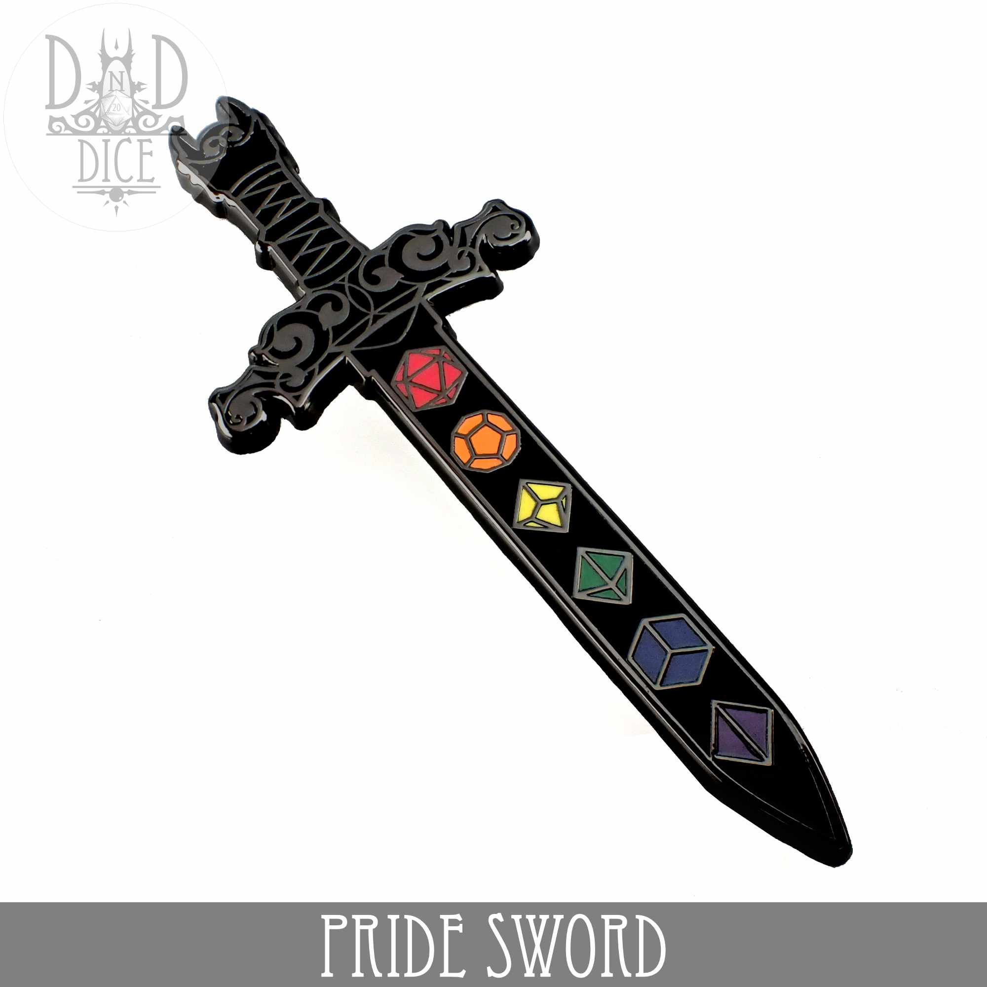 Pride Dice Sword (Enamel Pin)