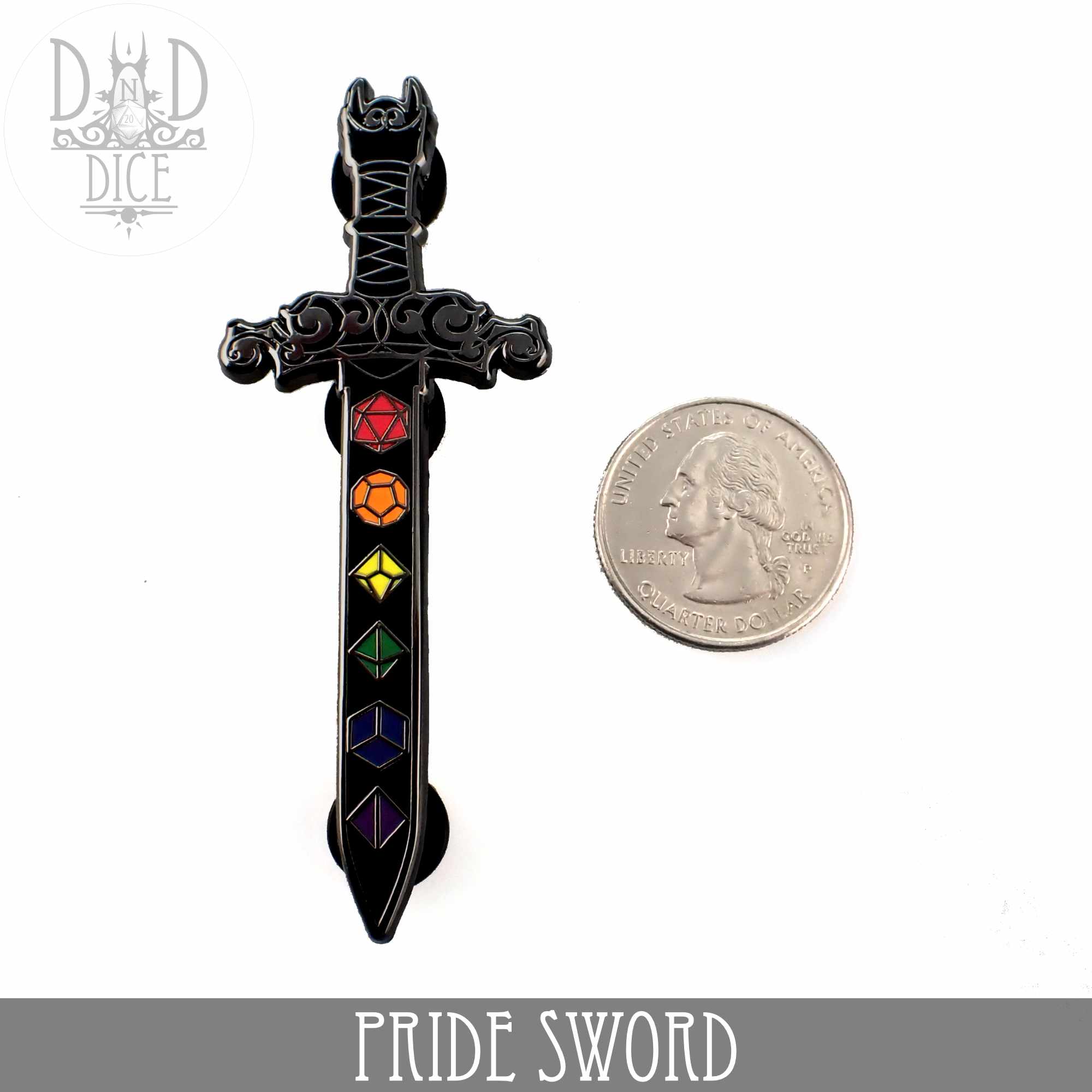 Pride Dice Sword (Enamel Pin)