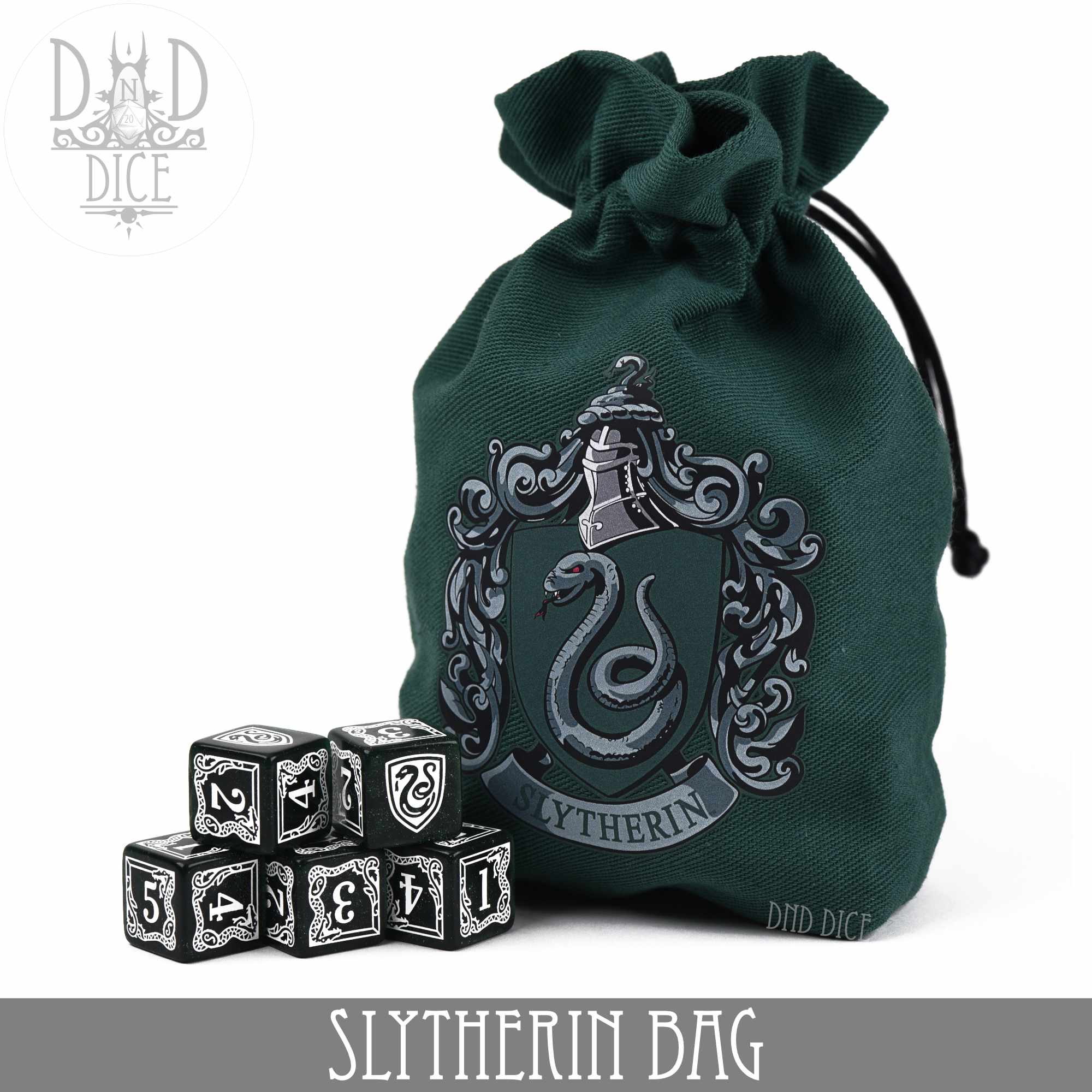 Harry Potter Slytherin Dice Bag & 5D6