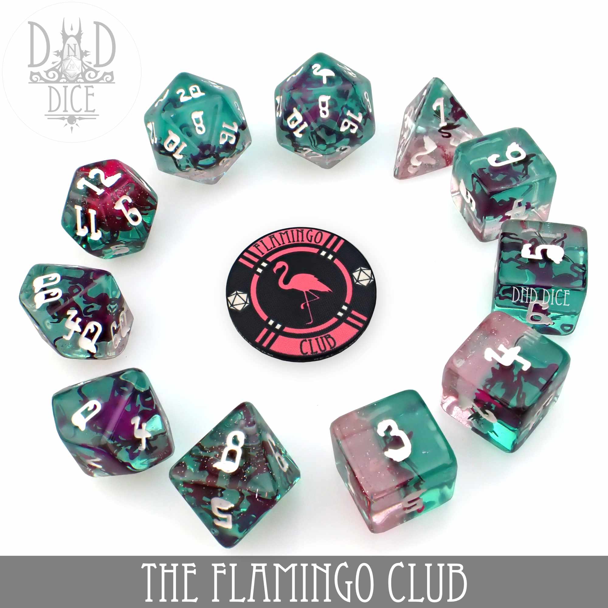 The Flamingo Club - 11 Dice Set