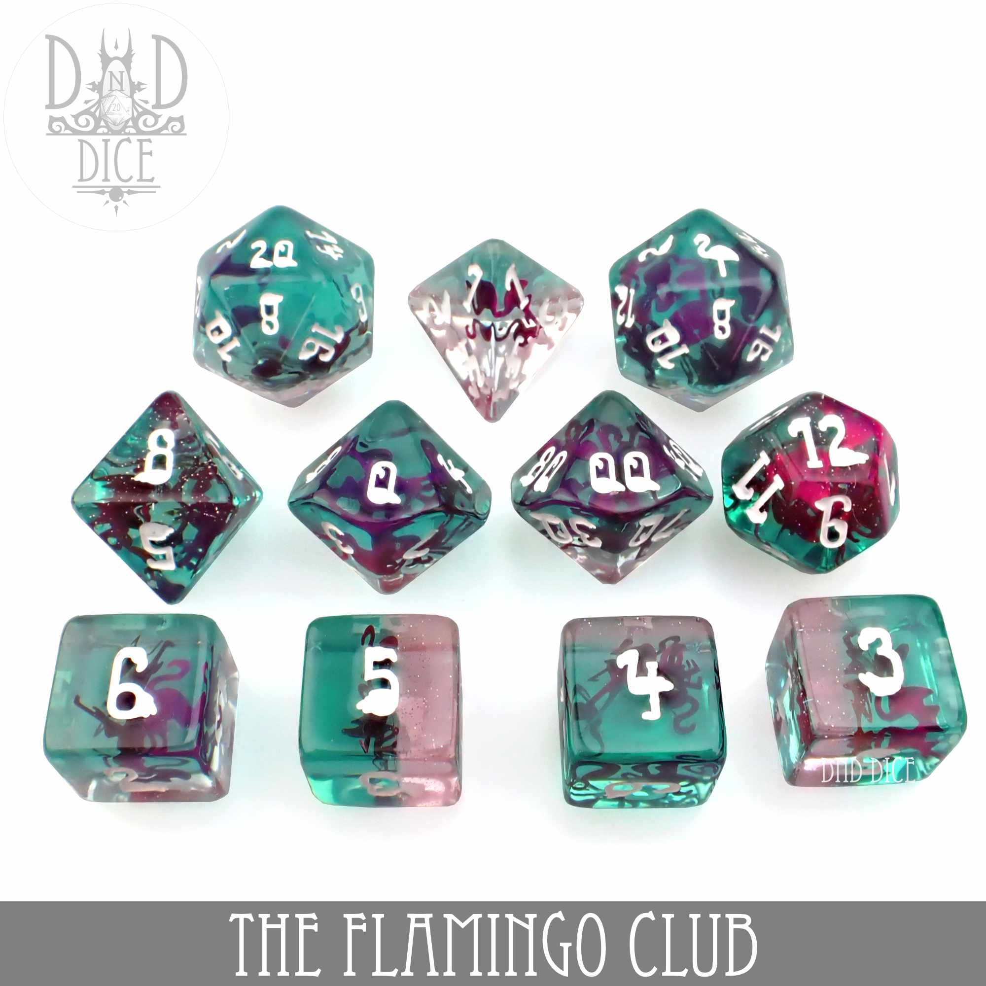 The Flamingo Club - 11 Dice Set